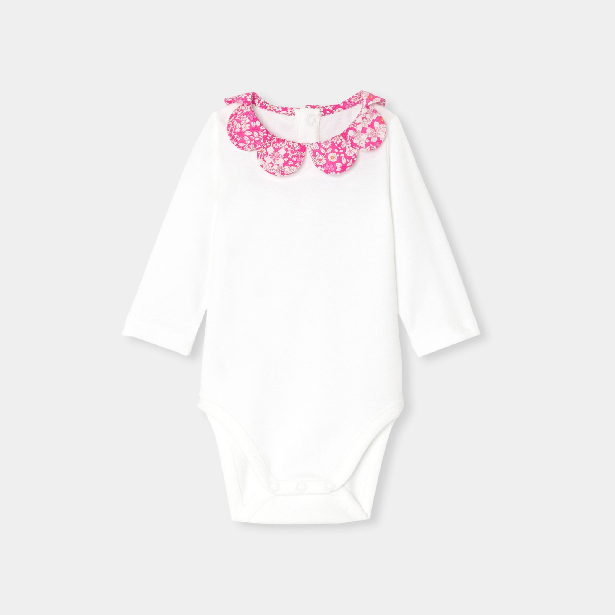 Baby girl bodysuit with petal collar - Margot