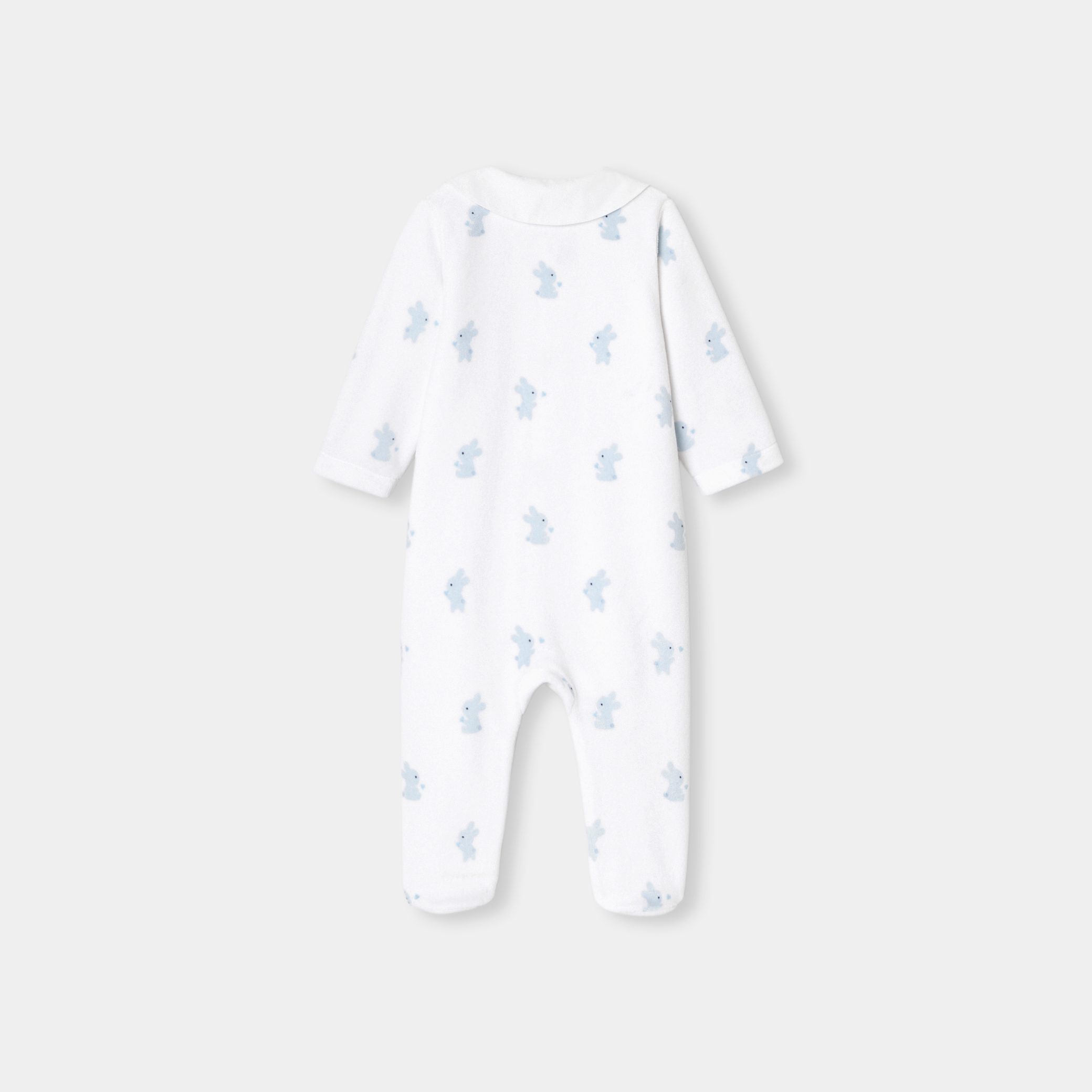 Baby boy velvet pyjamas with bunny motif - Nuance - Image 2