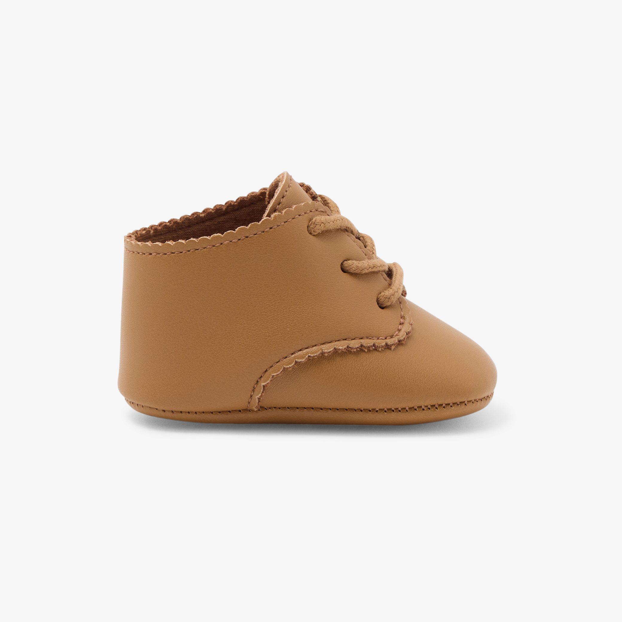 Baby leather booties - Biscuit