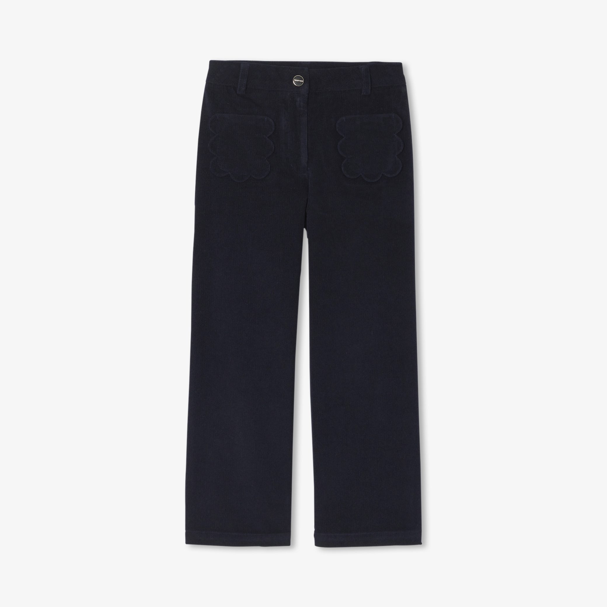 Girl velvet milleraies trousers - Paris Navy