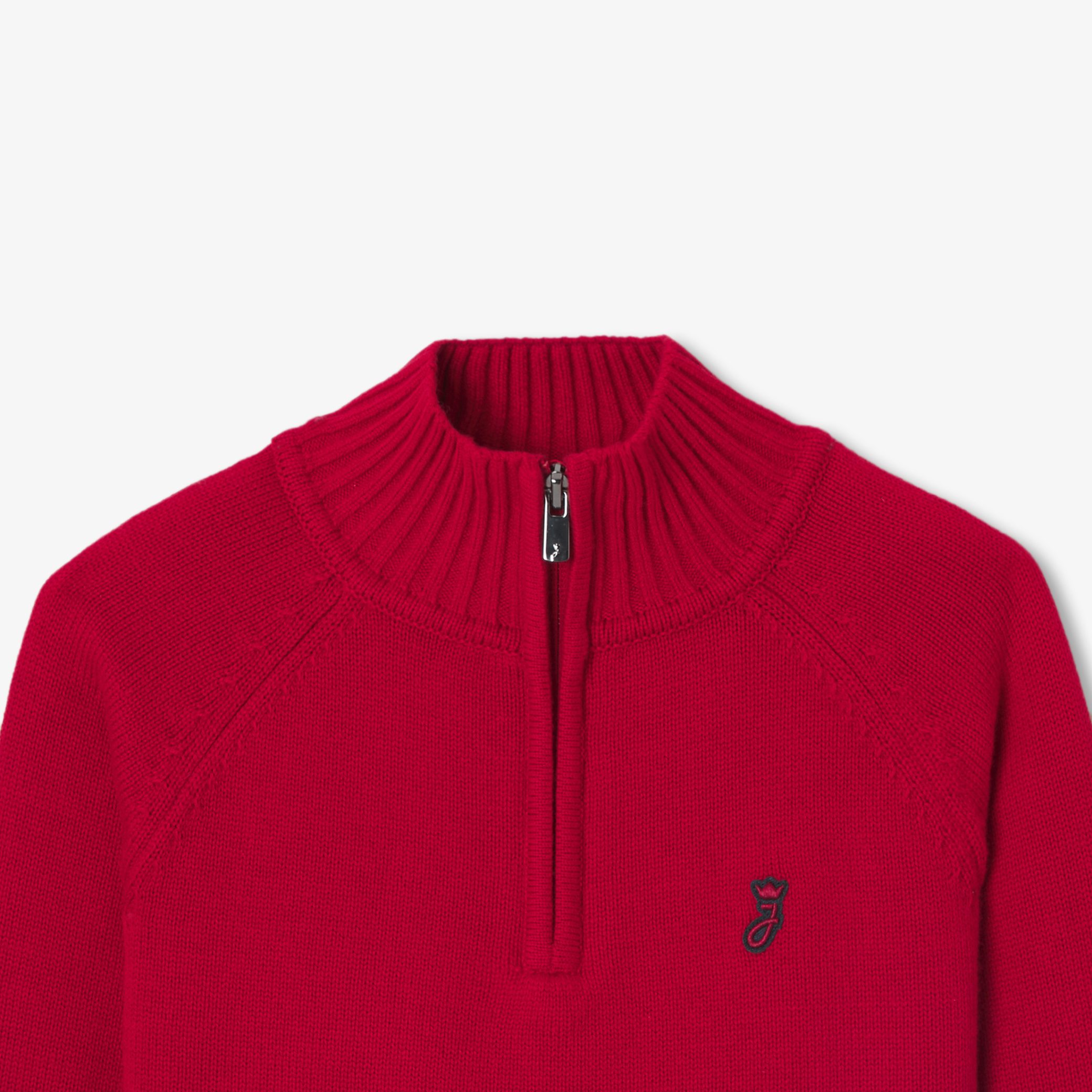 Boy sweater with trucker collar - Lorraine Red - Image 3