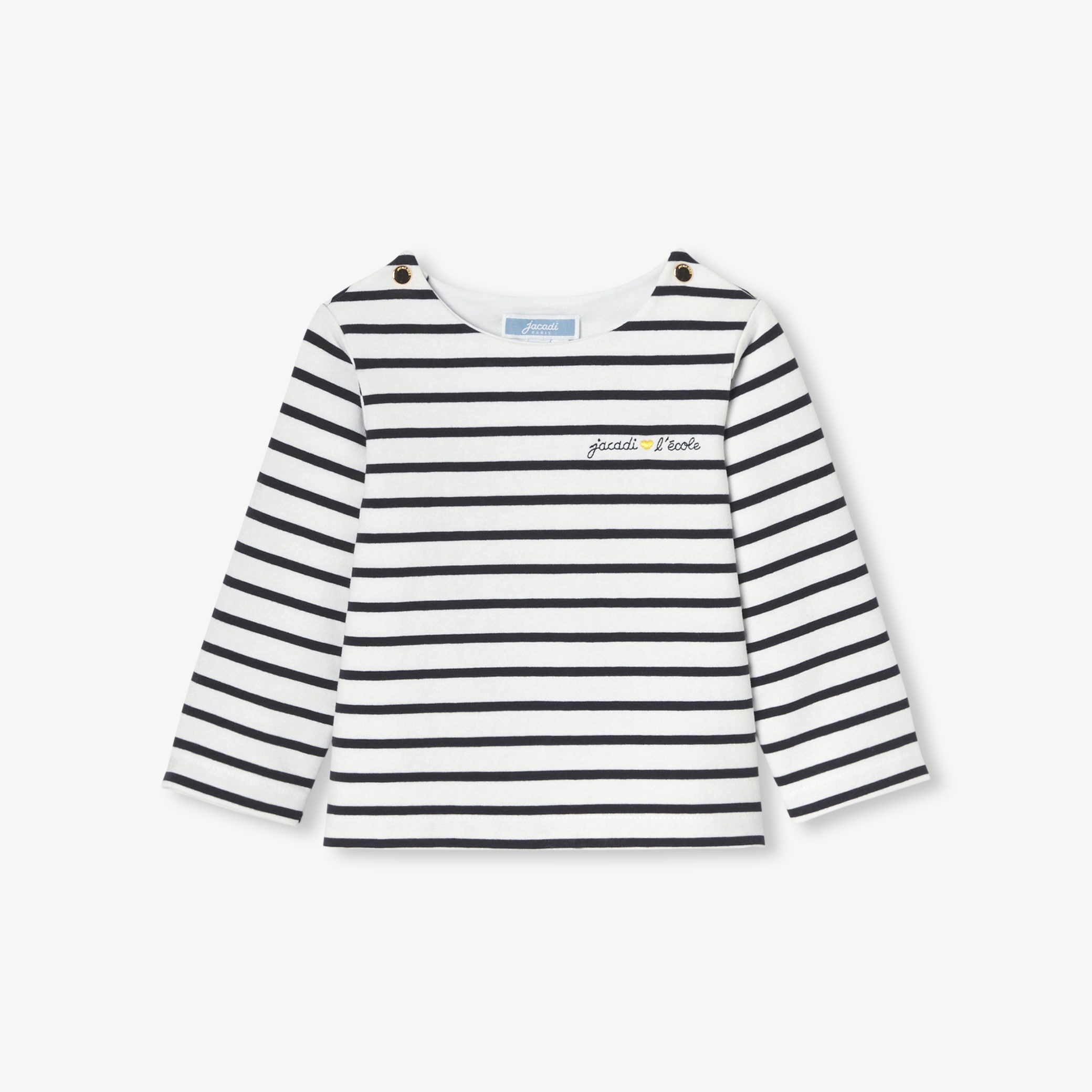 Baby girl Breton tee in lightweight fleece - Lise