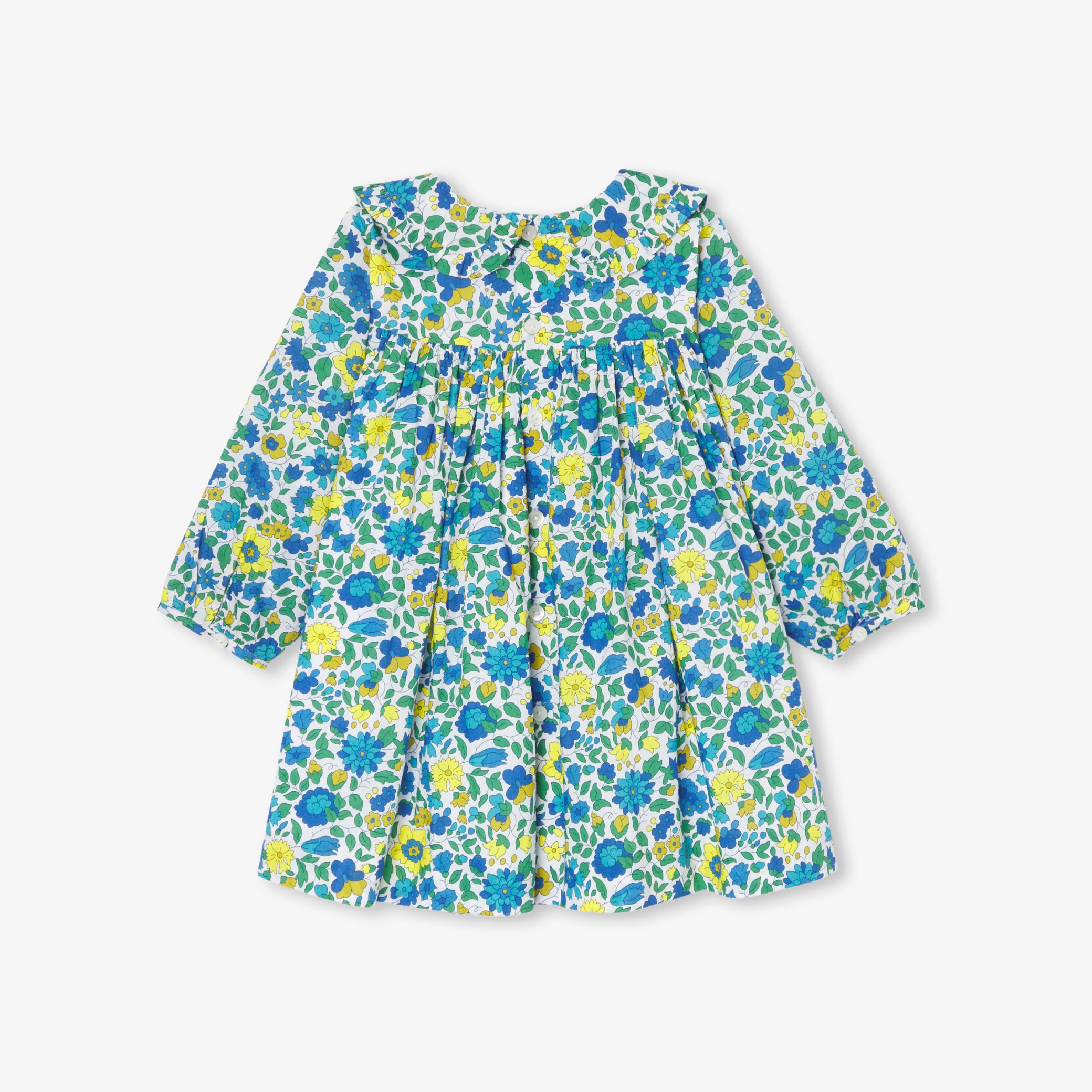 Baby girl dress in velvet Liberty fabric - Laetitia - Image 4