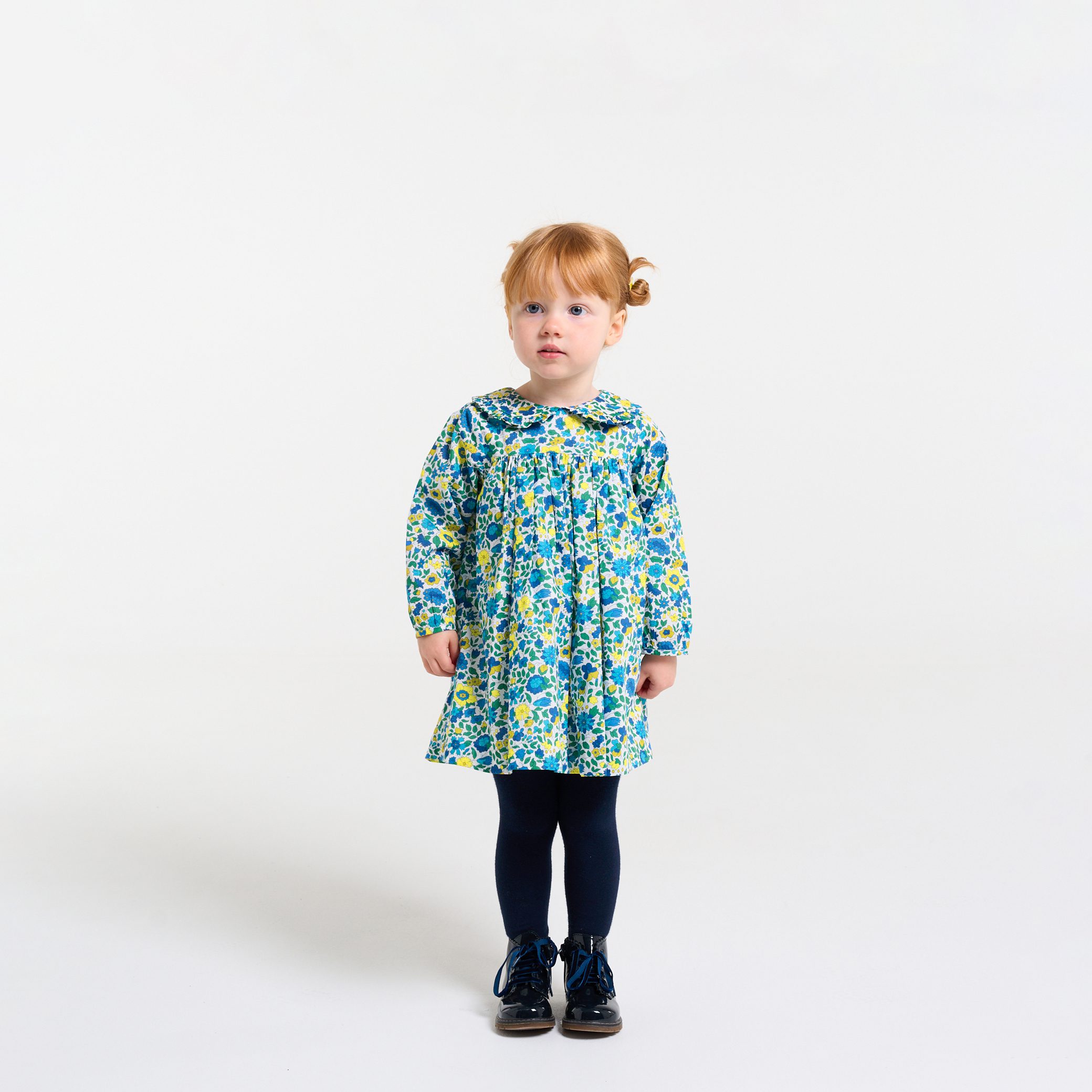 Baby girl dress in velvet Liberty fabric - Laetitia