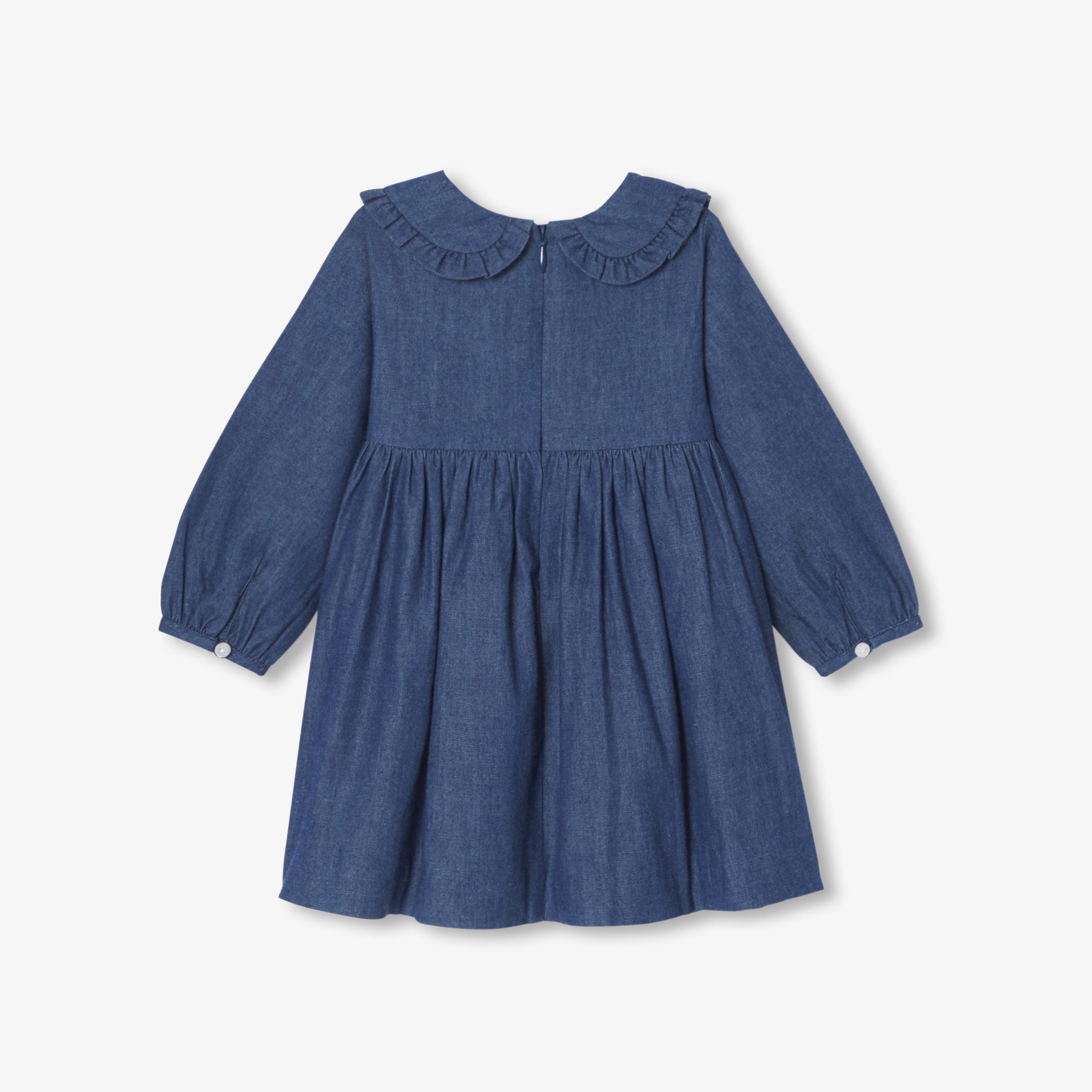 Baby girl dress in light denim - Lisa - Image 2