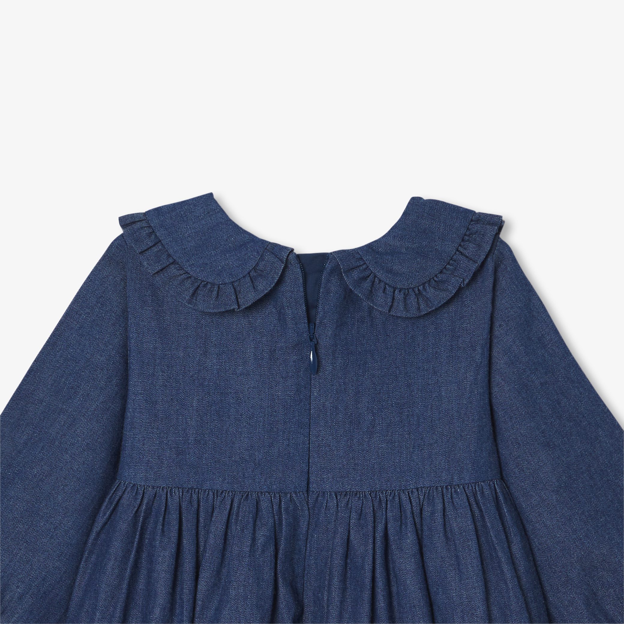 Baby girl dress in light denim - Lisa - Image 4