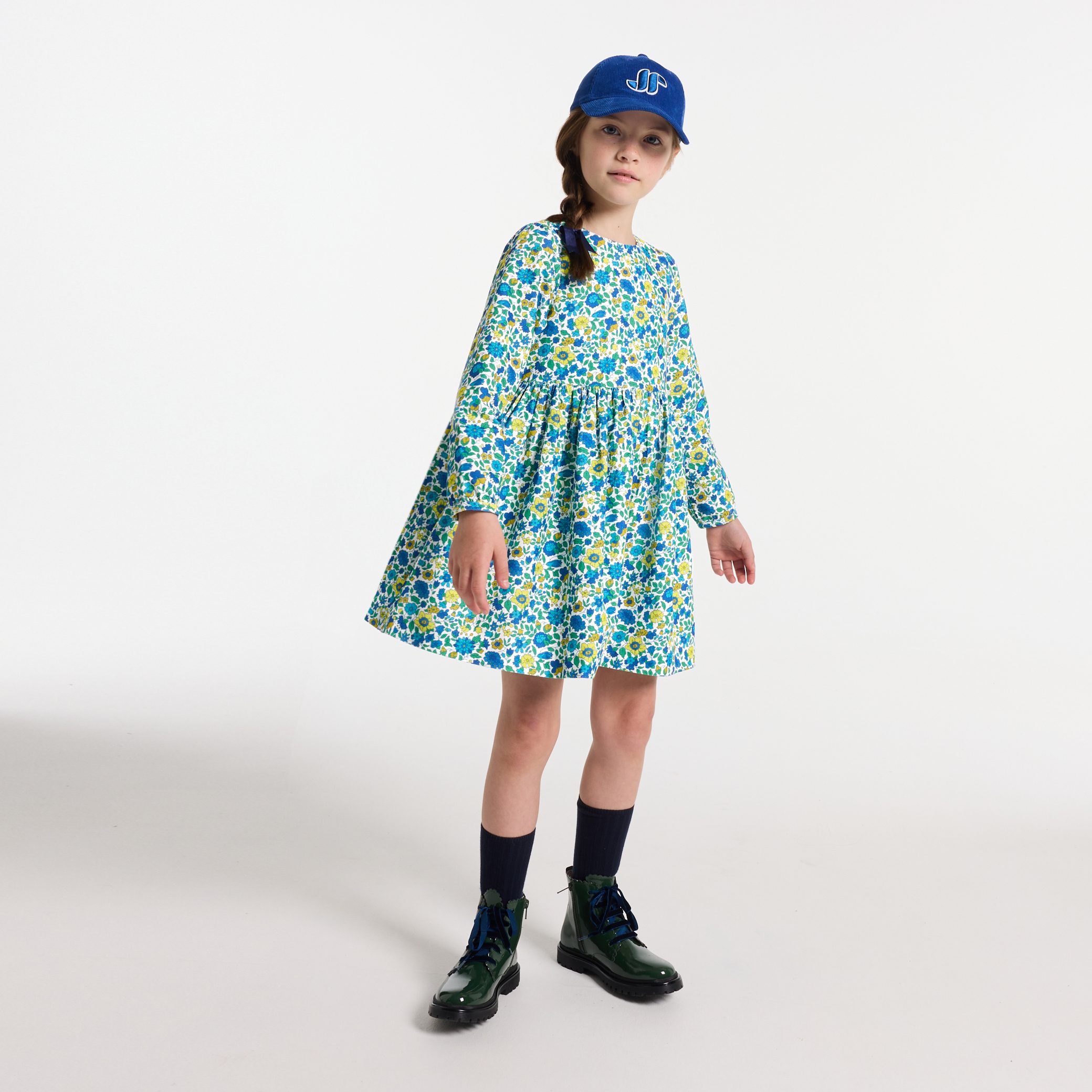 Girl dress in Liberty fabric velvet - Sagesse