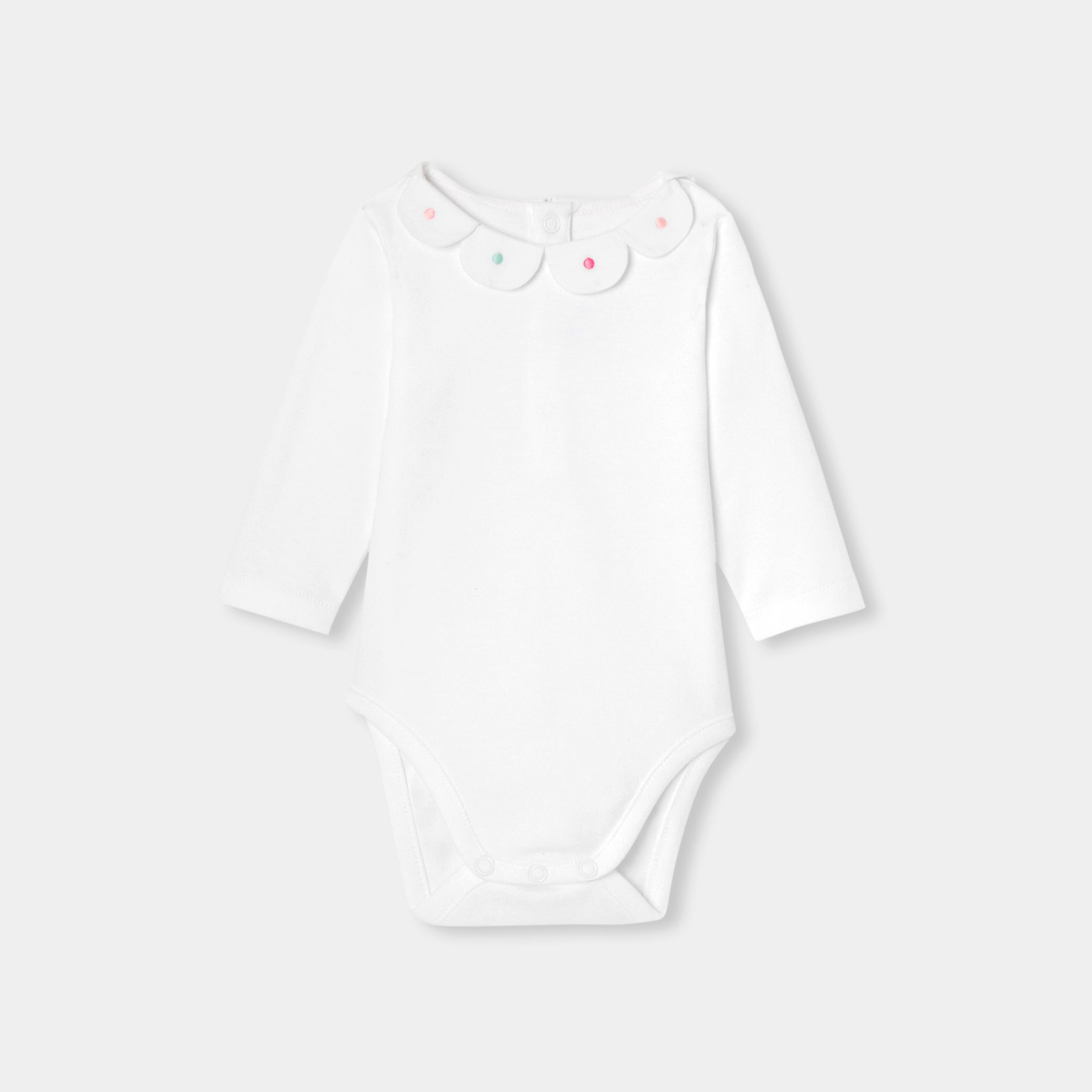 Baby girl bodysuit with petal collar - Victoire