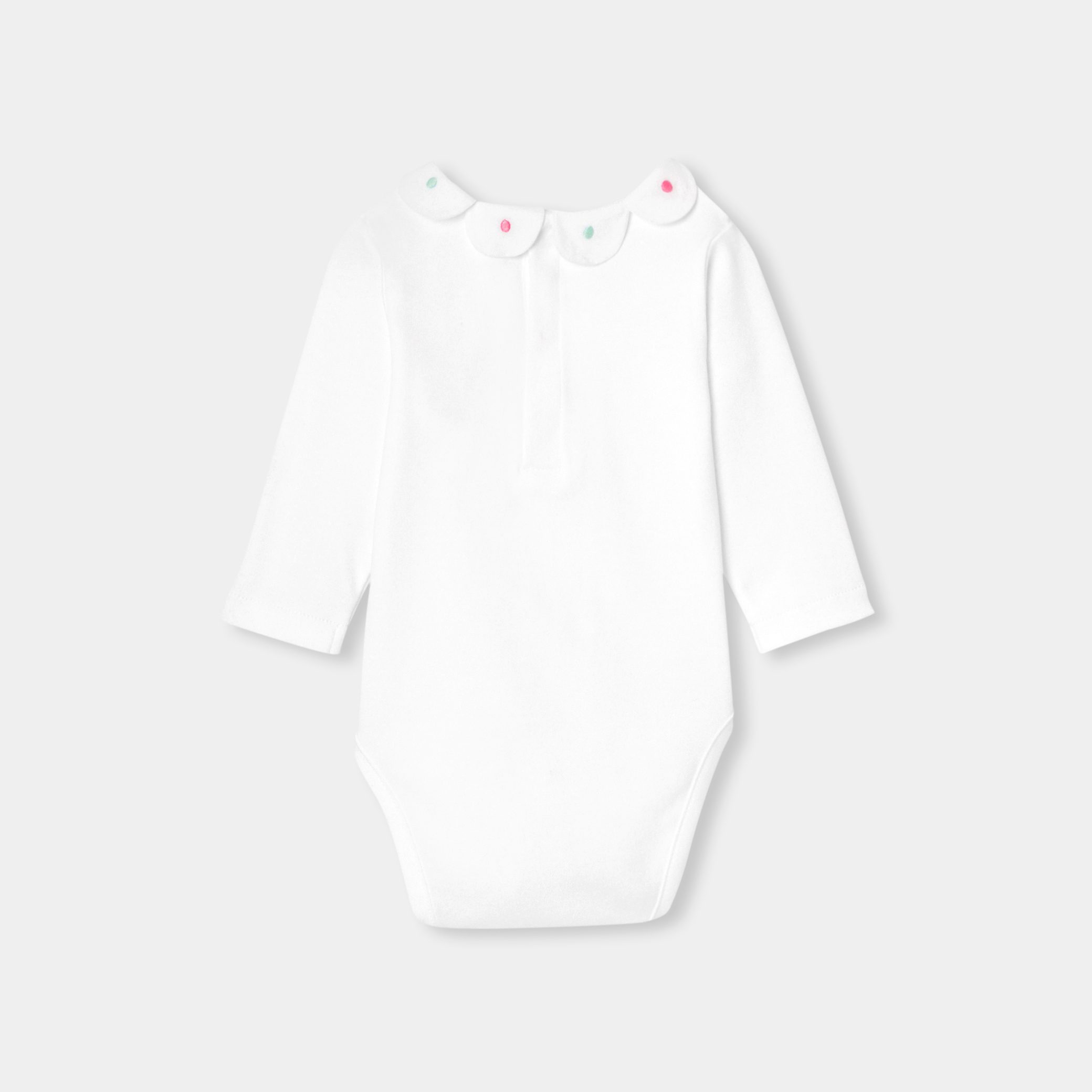 Baby girl bodysuit with petal collar - Victoire - Image 2
