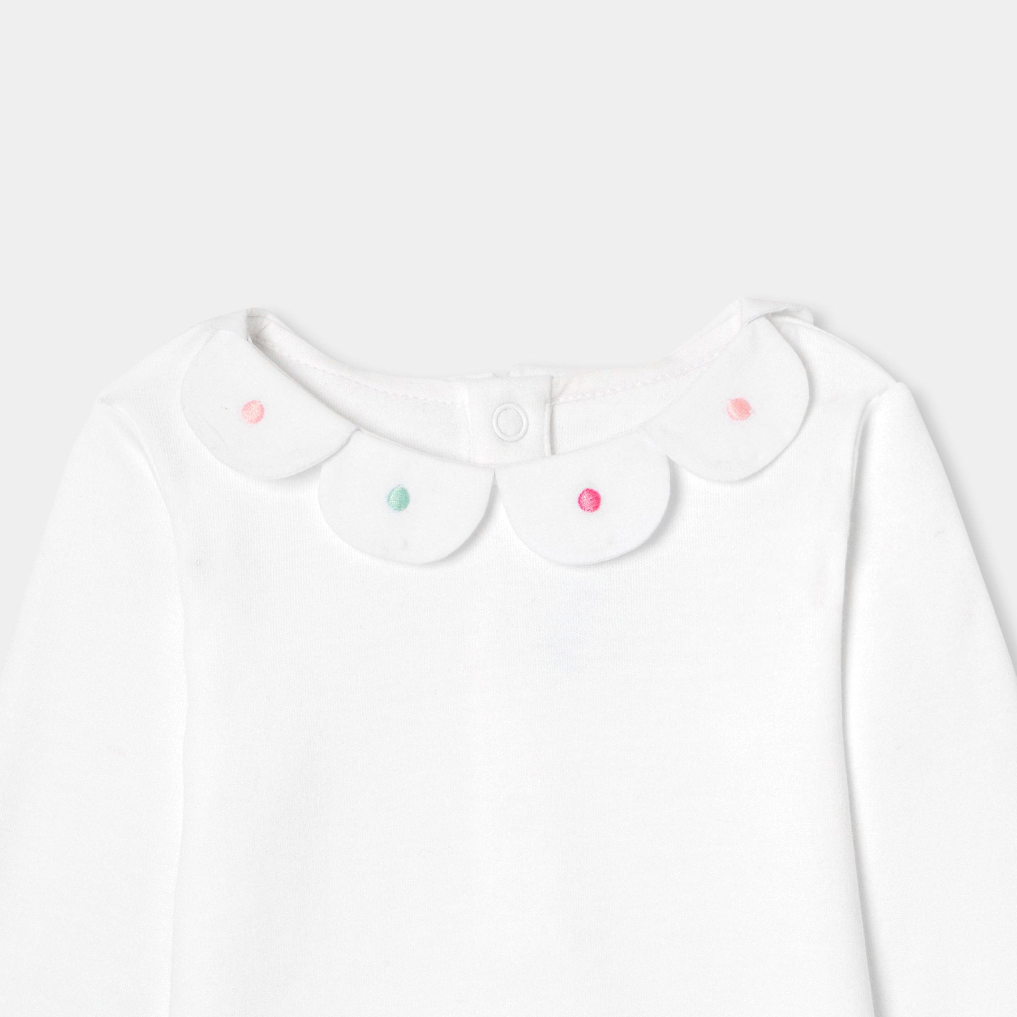 Baby girl bodysuit with petal collar - Victoire - Image 3
