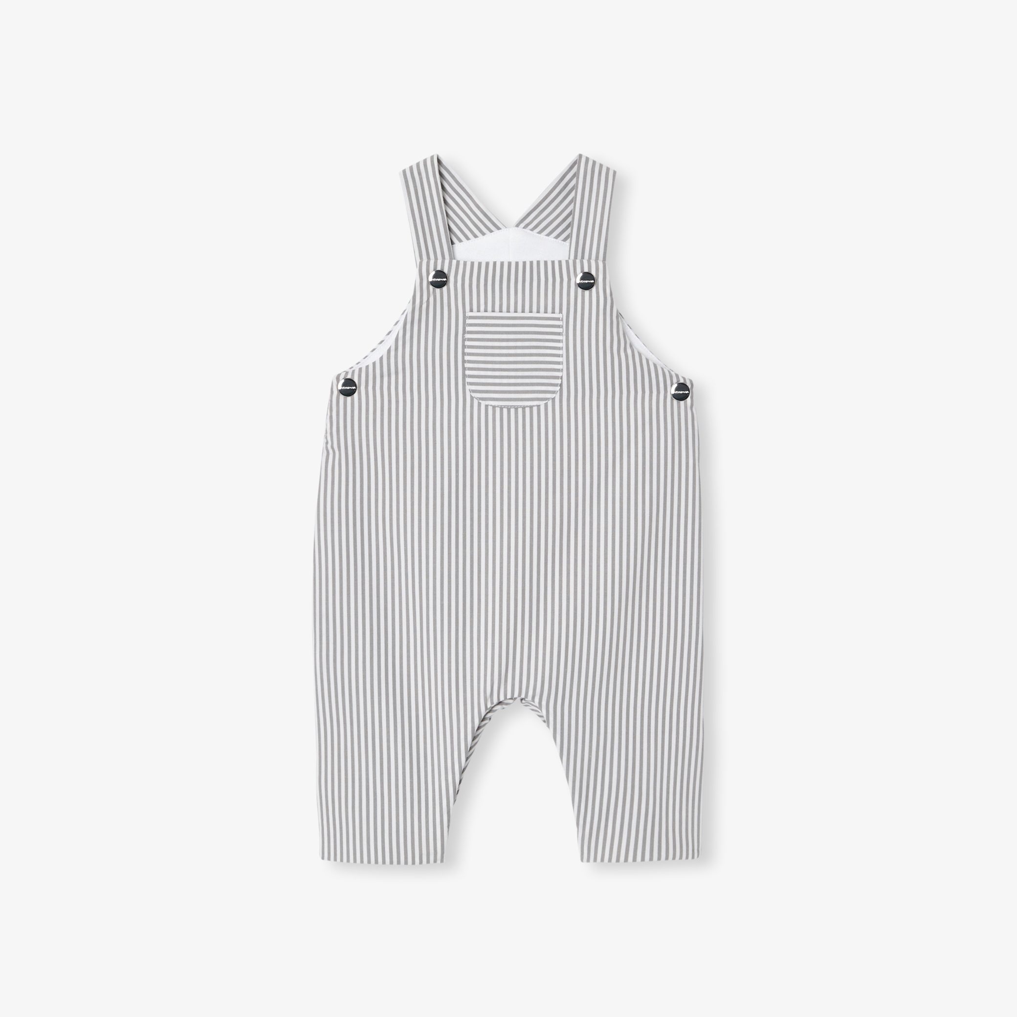 Baby boy dungarees in striped poplin - Sureau