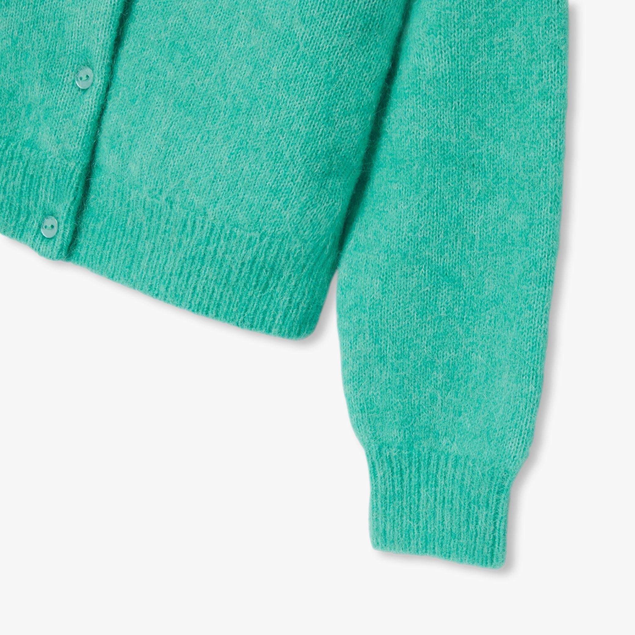 Girl wool and alpaca cardigan - Nymphe green - Image 7