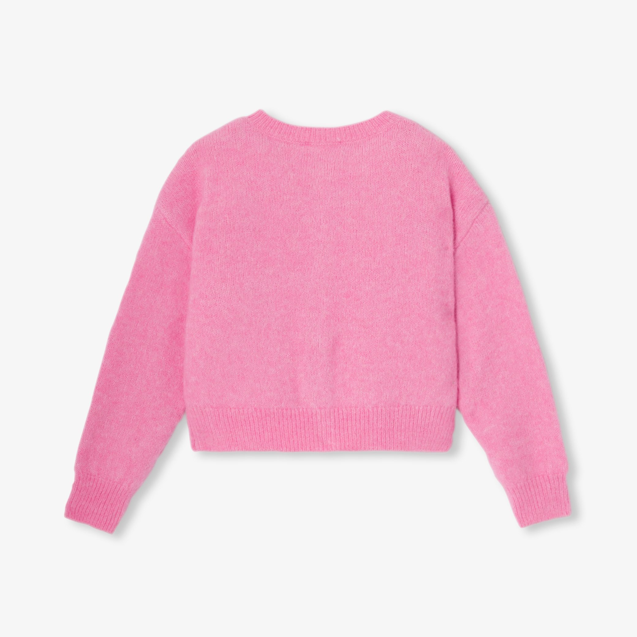 Girl wool and alpaca cardigan - Nymphe rose - Image 4