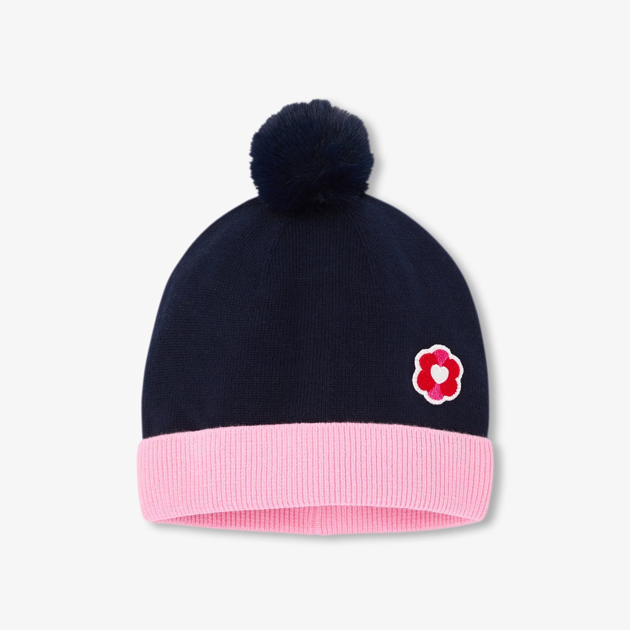 Baby girl hat with pompon