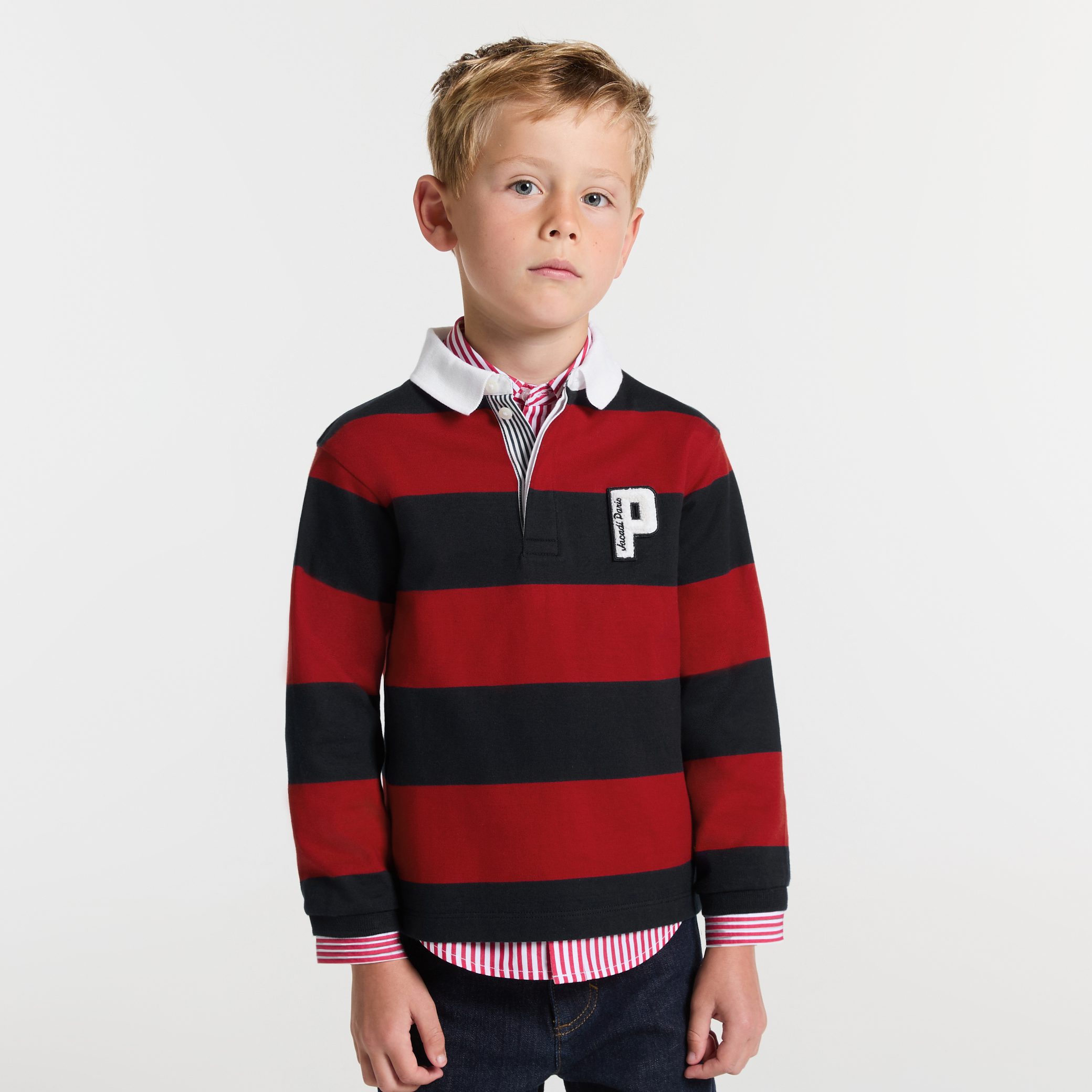 Boy rugby polo shirt - Winston Red