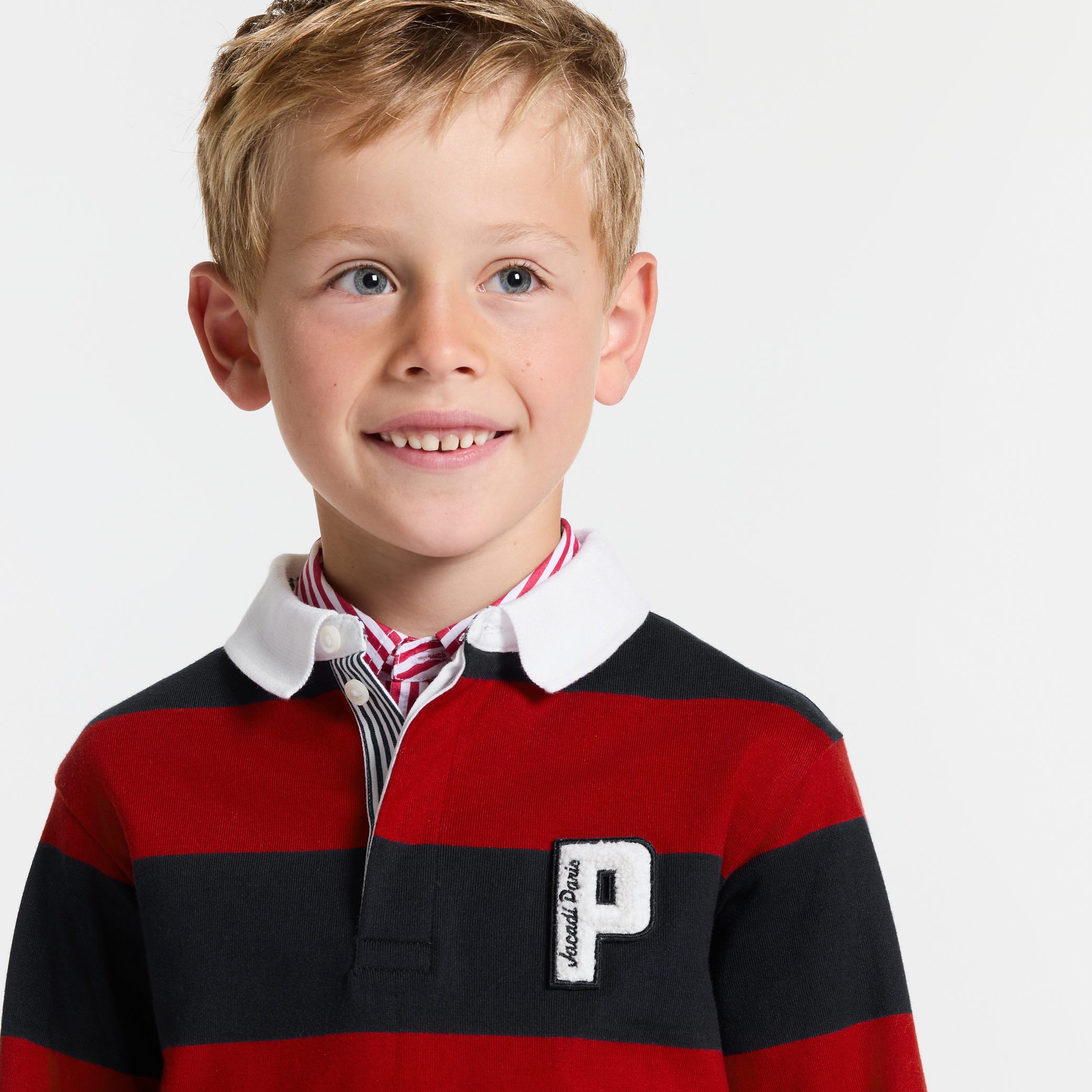 Boy rugby polo shirt - Winston Red - Image 2