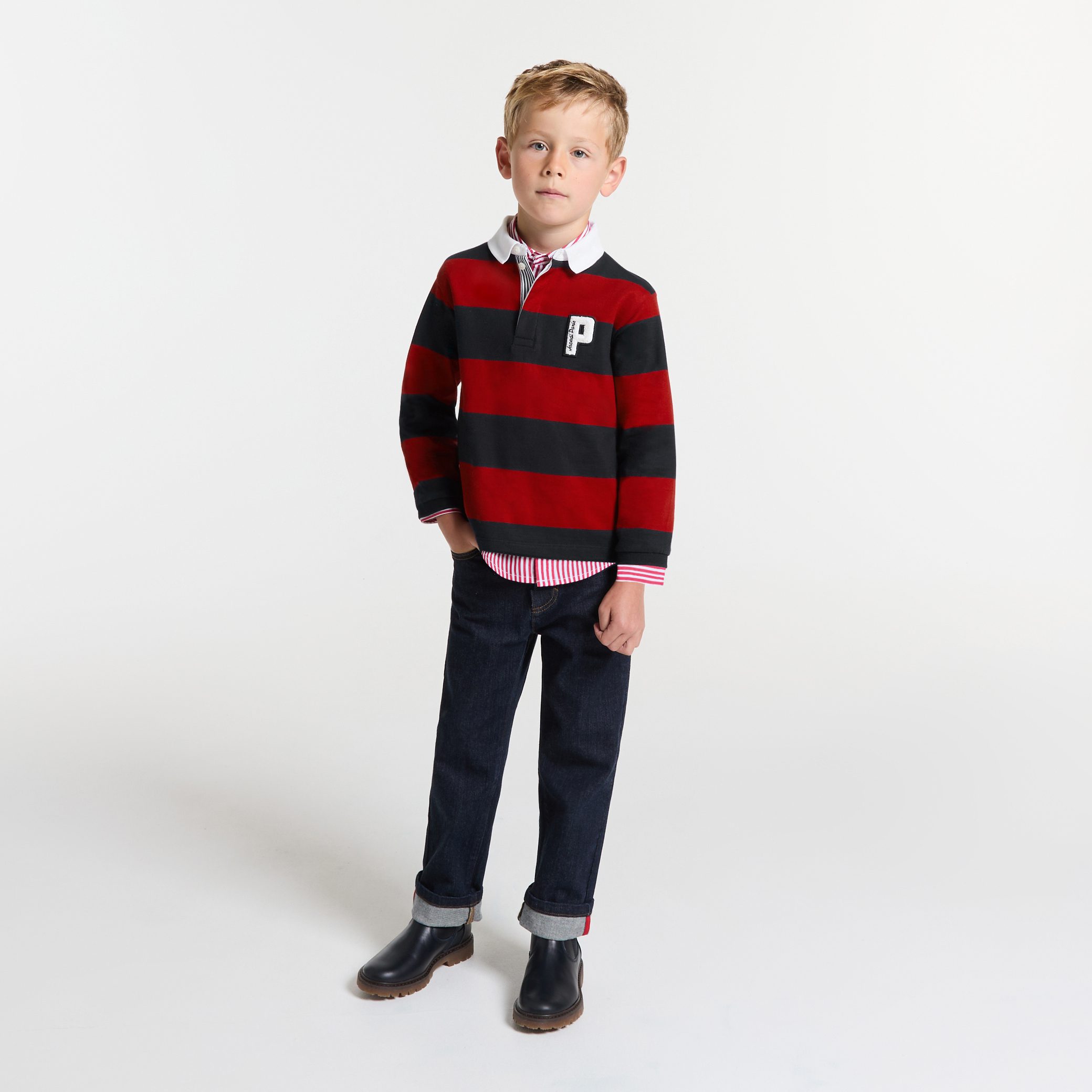 Boy rugby polo shirt - Winston Red - Image 3