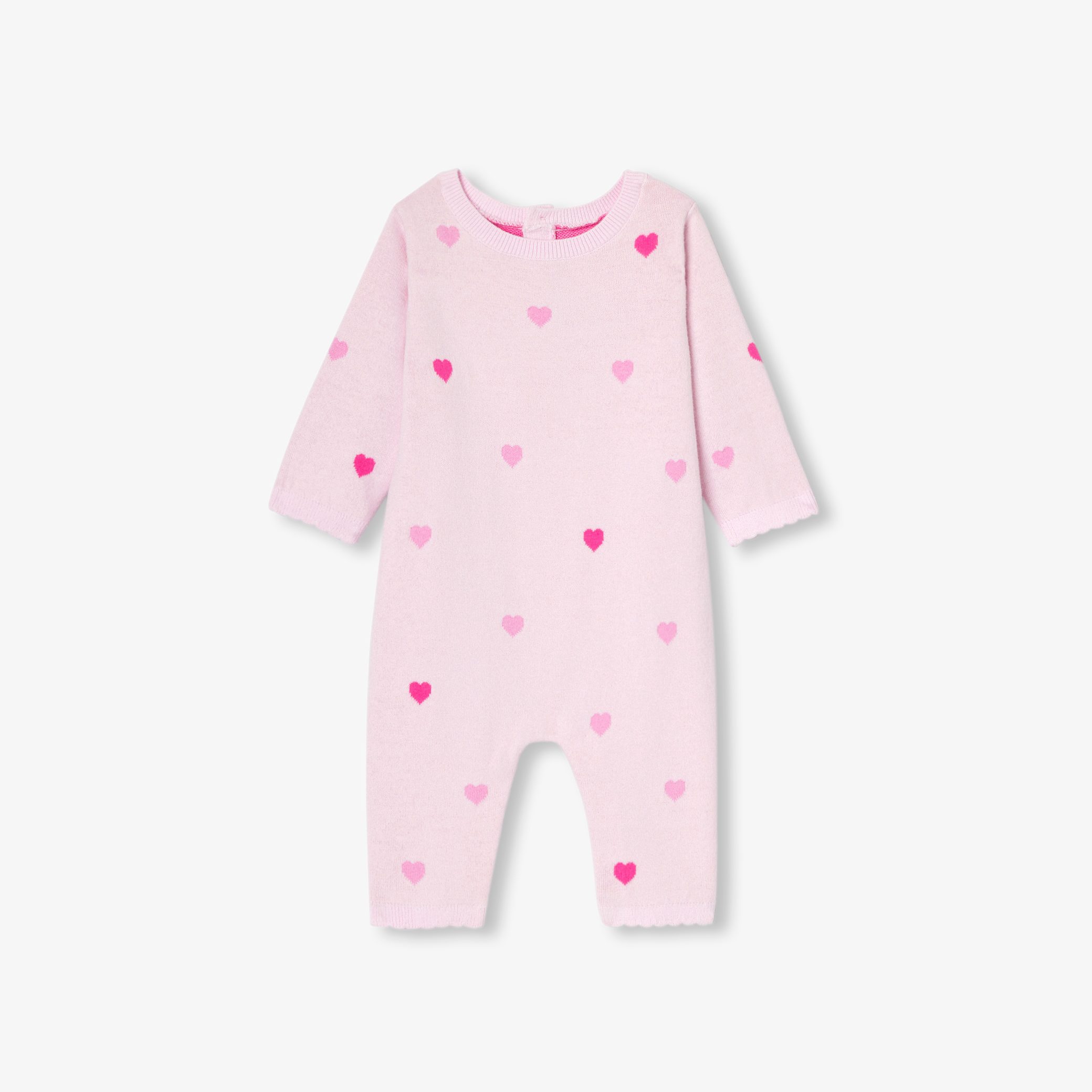 Baby girl heart knit jumpsuit - Neree