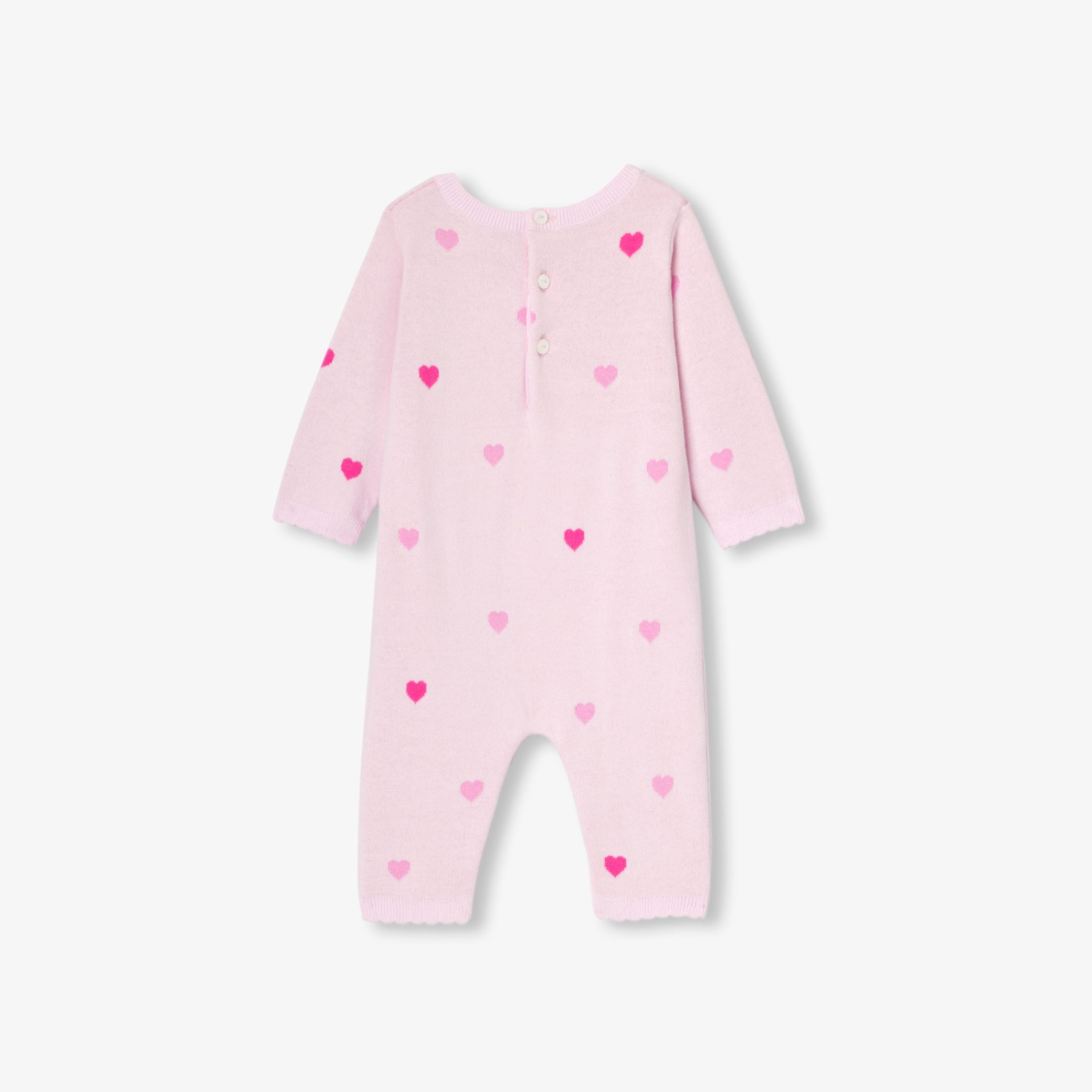 Baby girl heart knit jumpsuit - Neree - Image 2