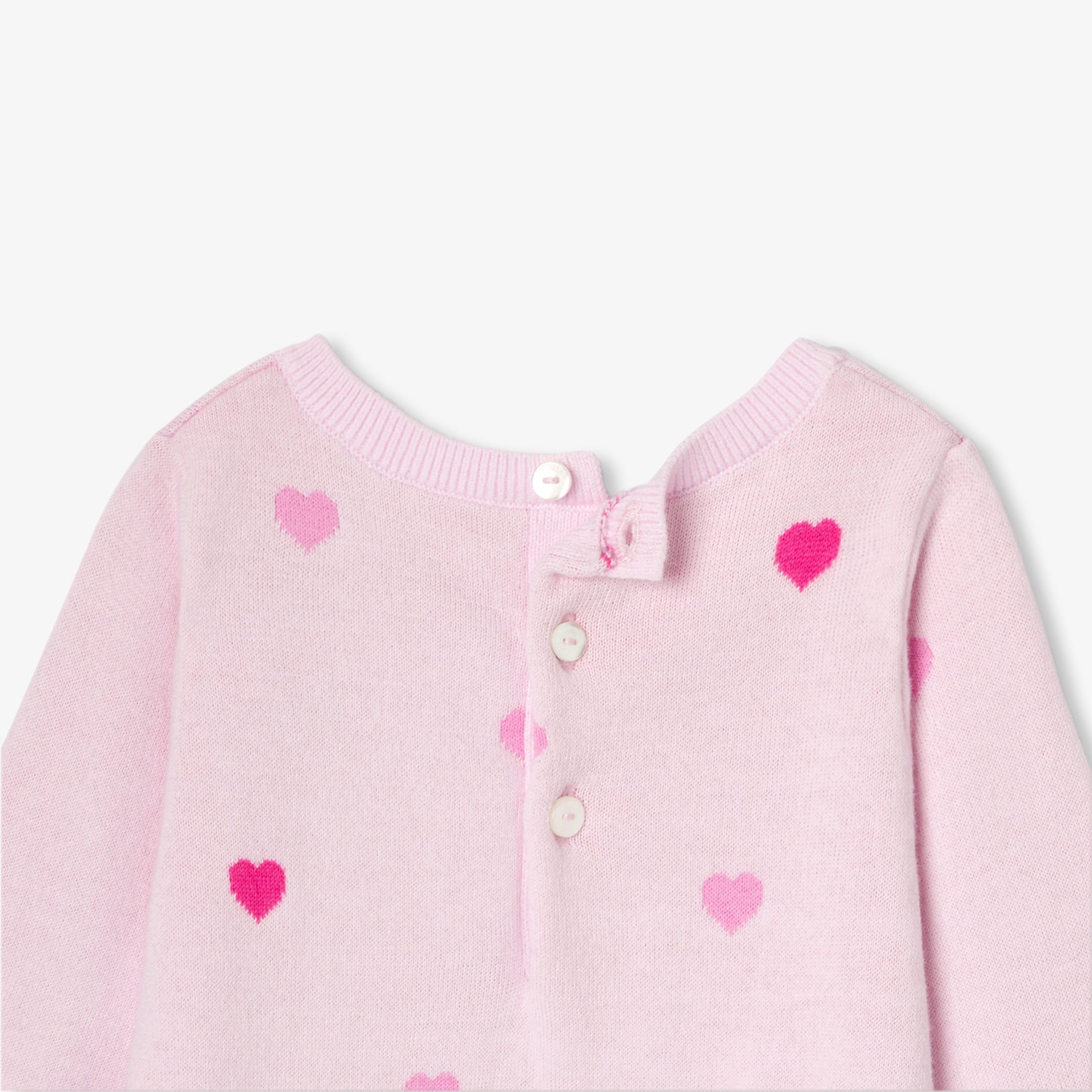 Baby girl heart knit jumpsuit - Neree - Image 4