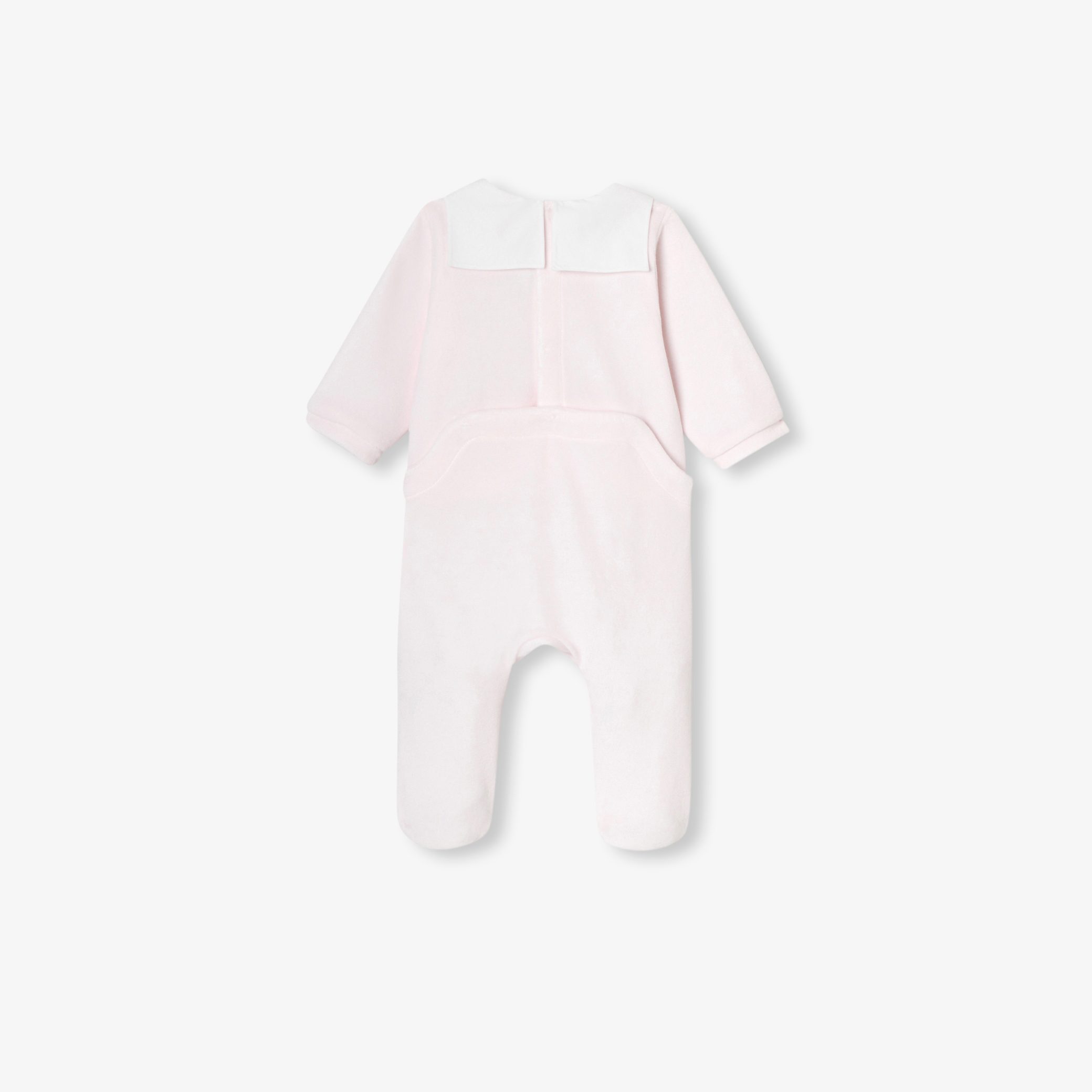 Baby girl velvet pyjamas - Nougatine - Image 2