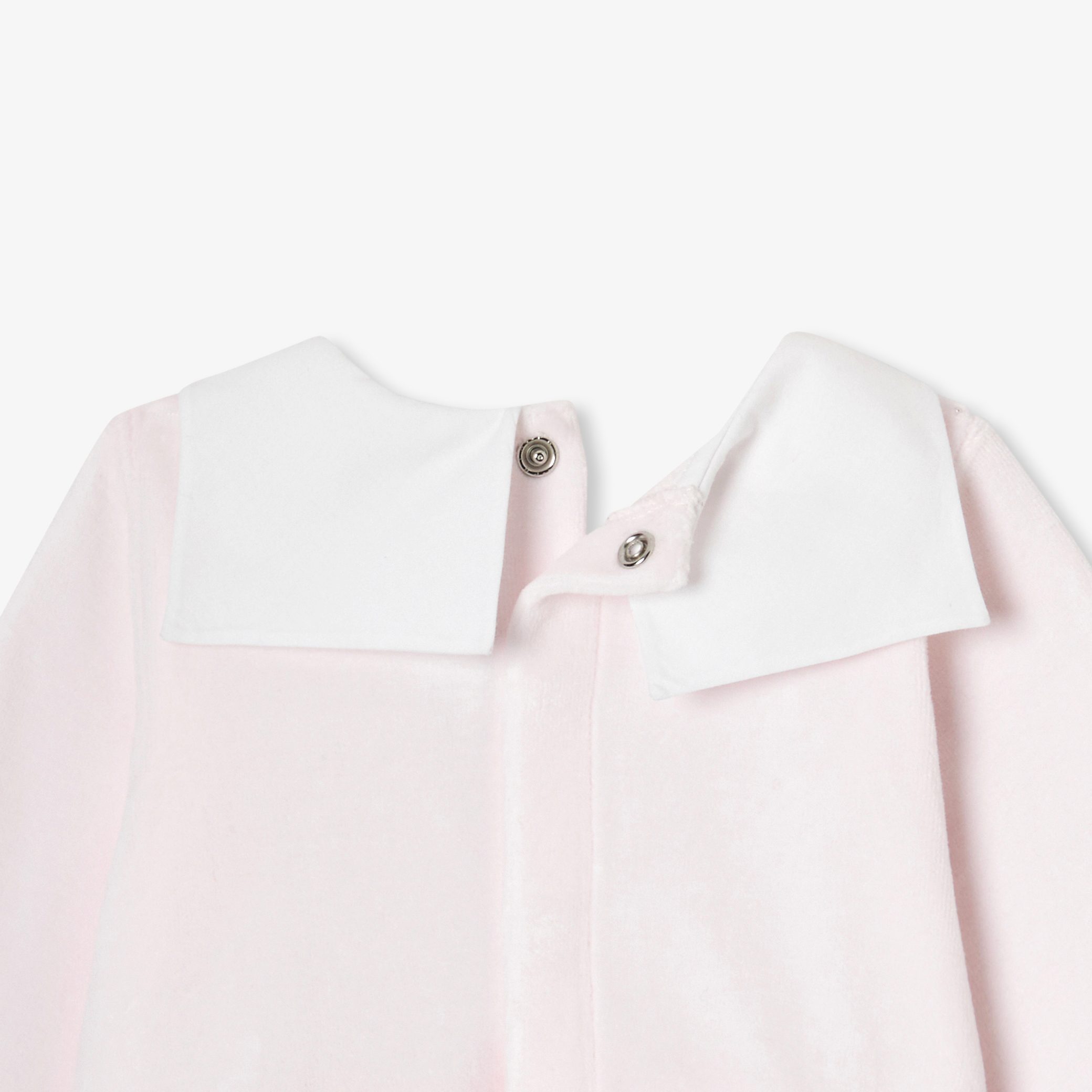 Baby girl velvet pyjamas - Nougatine - Image 4