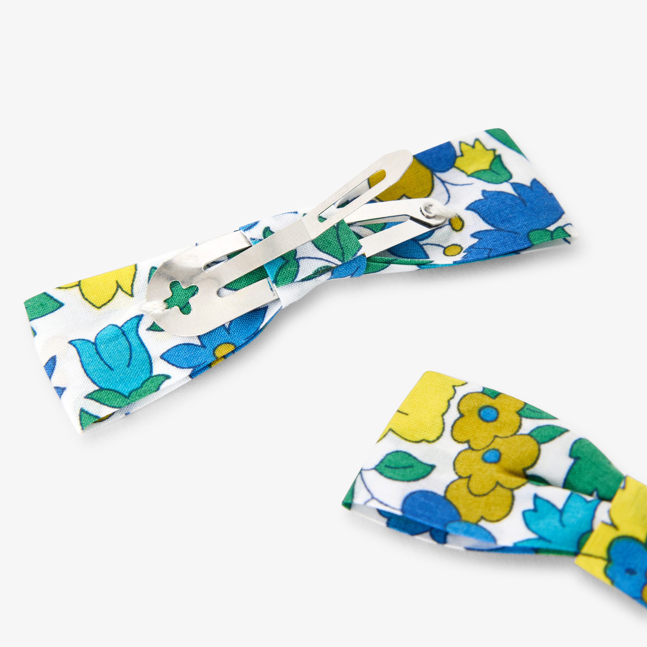 Girl hair clips duo in Liberty fabric - Celestine green - Image 2