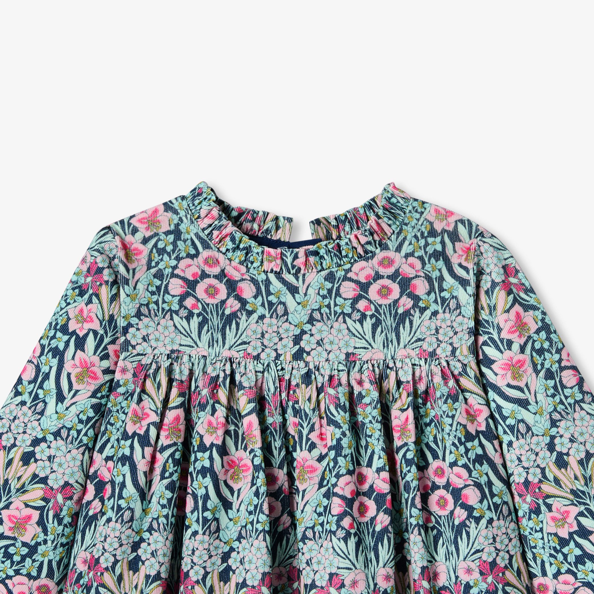 Baby girl dress in velvet Liberty fabric - Judith - Image 5