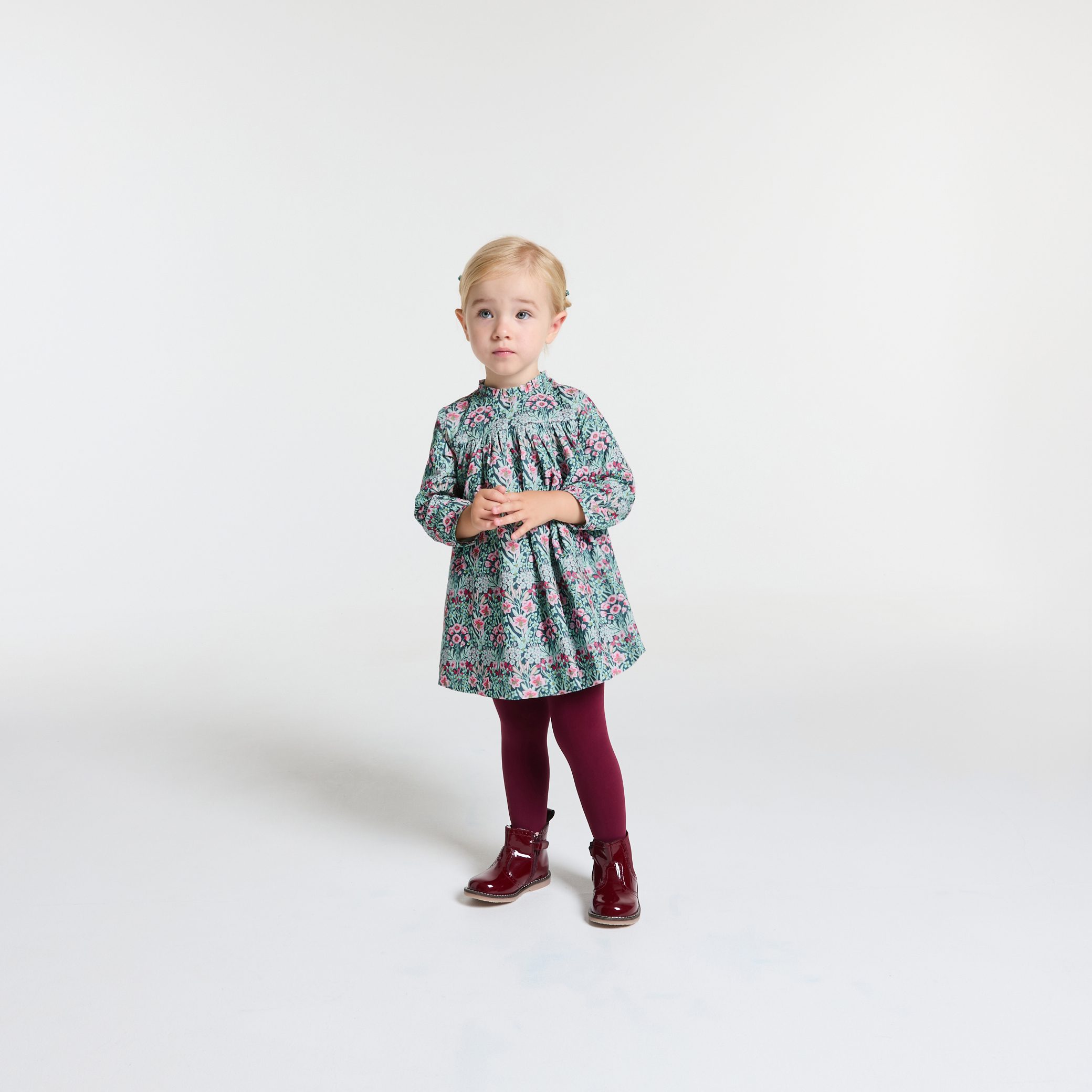 Baby girl dress in velvet Liberty fabric - Judith
