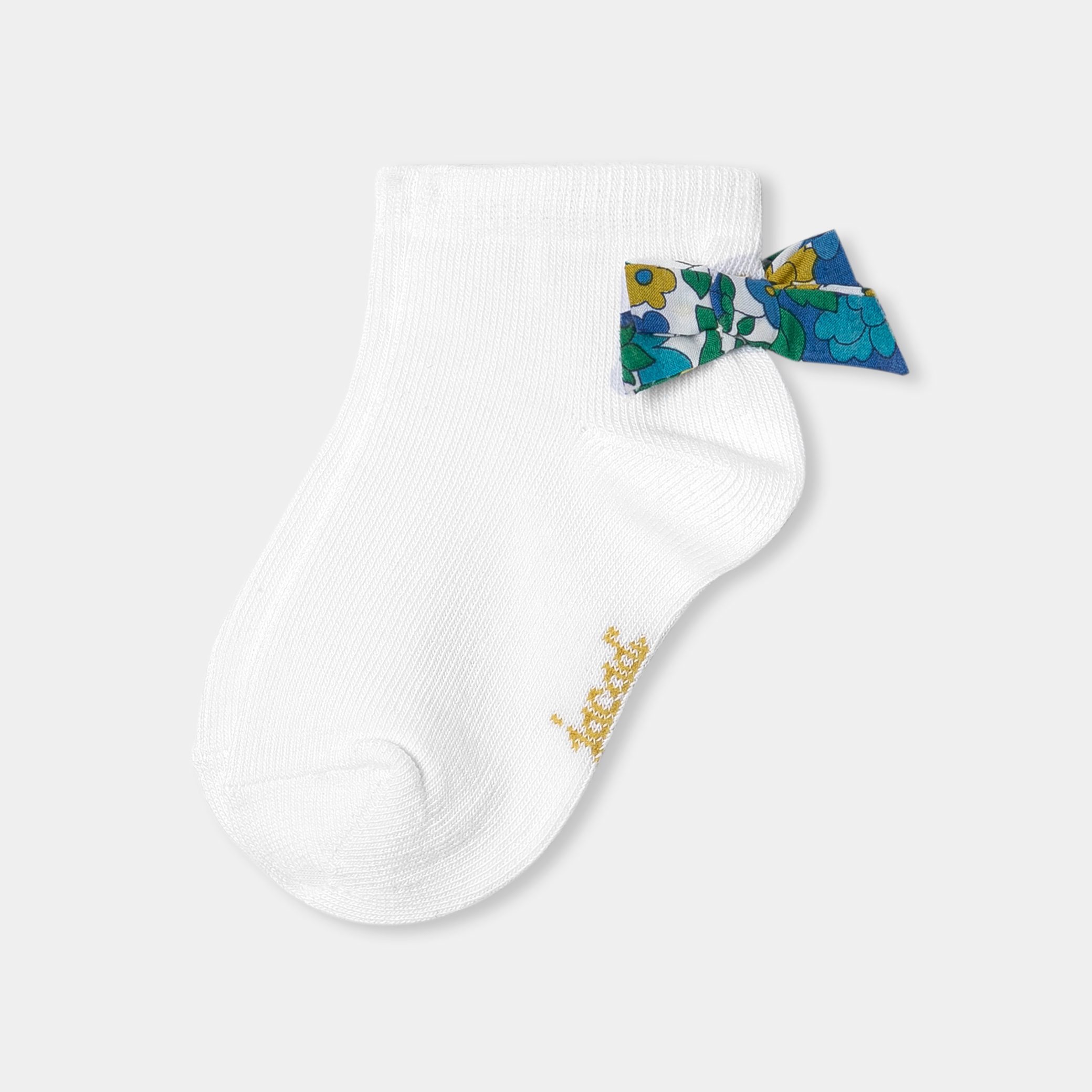 Baby girl socks with Liberty fabric bow