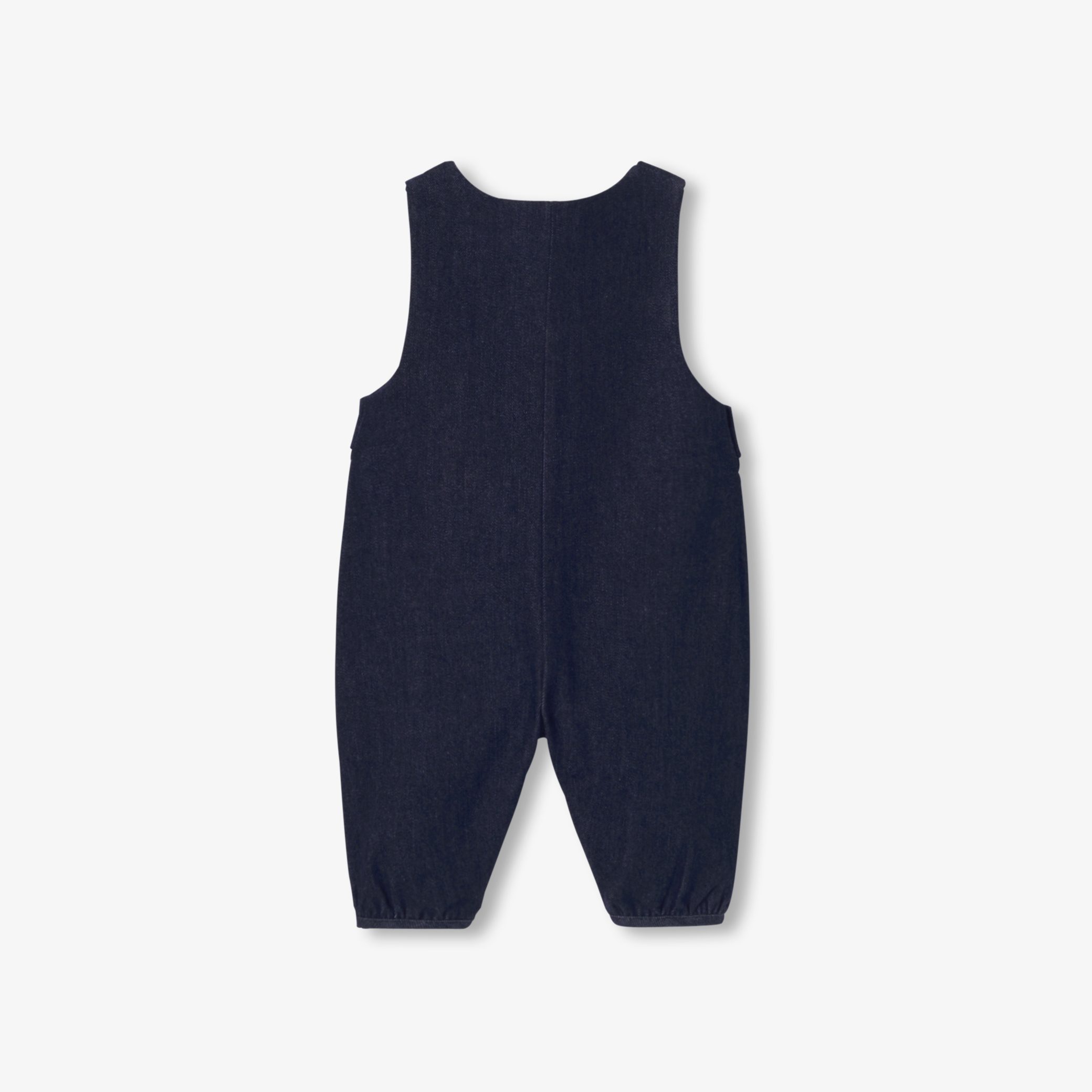 Baby girl dungarees in soft denim - Ocean - Image 2