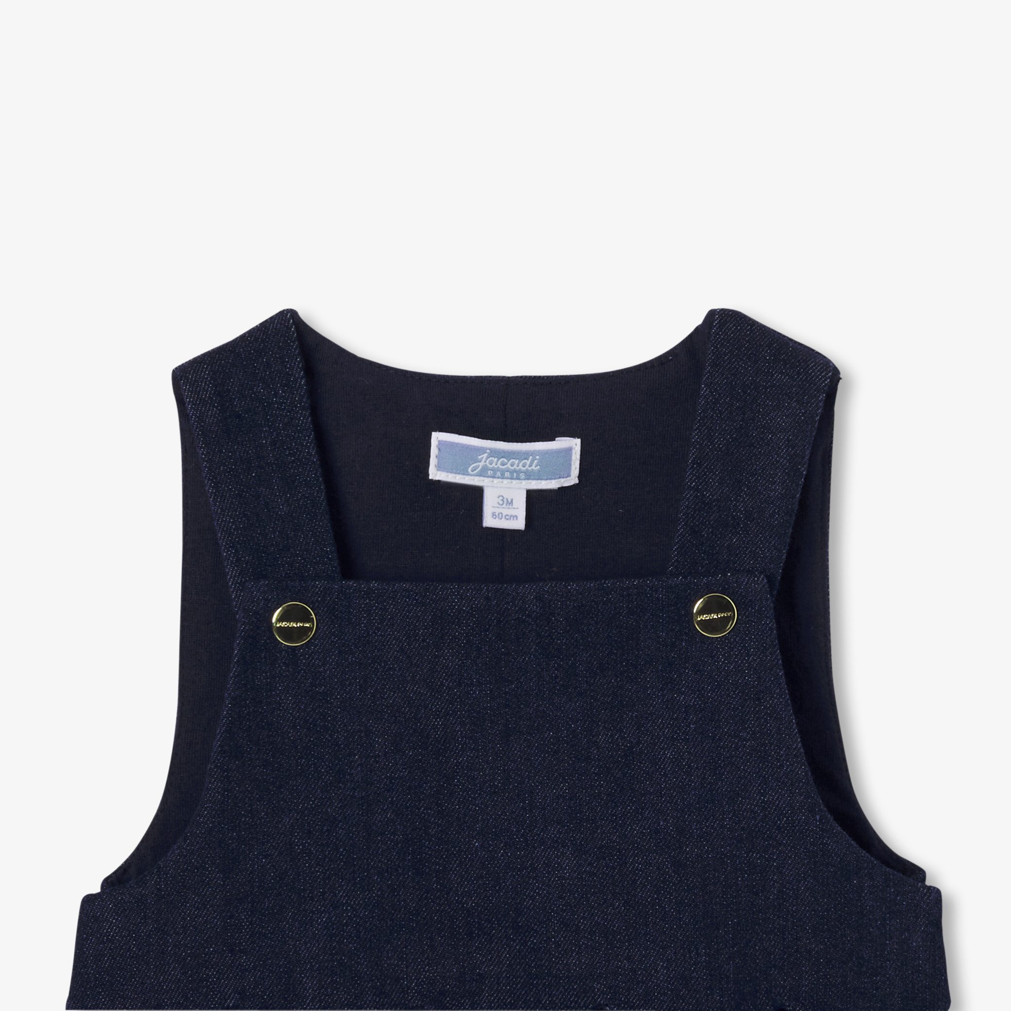 Baby girl dungarees in soft denim - Ocean - Image 3