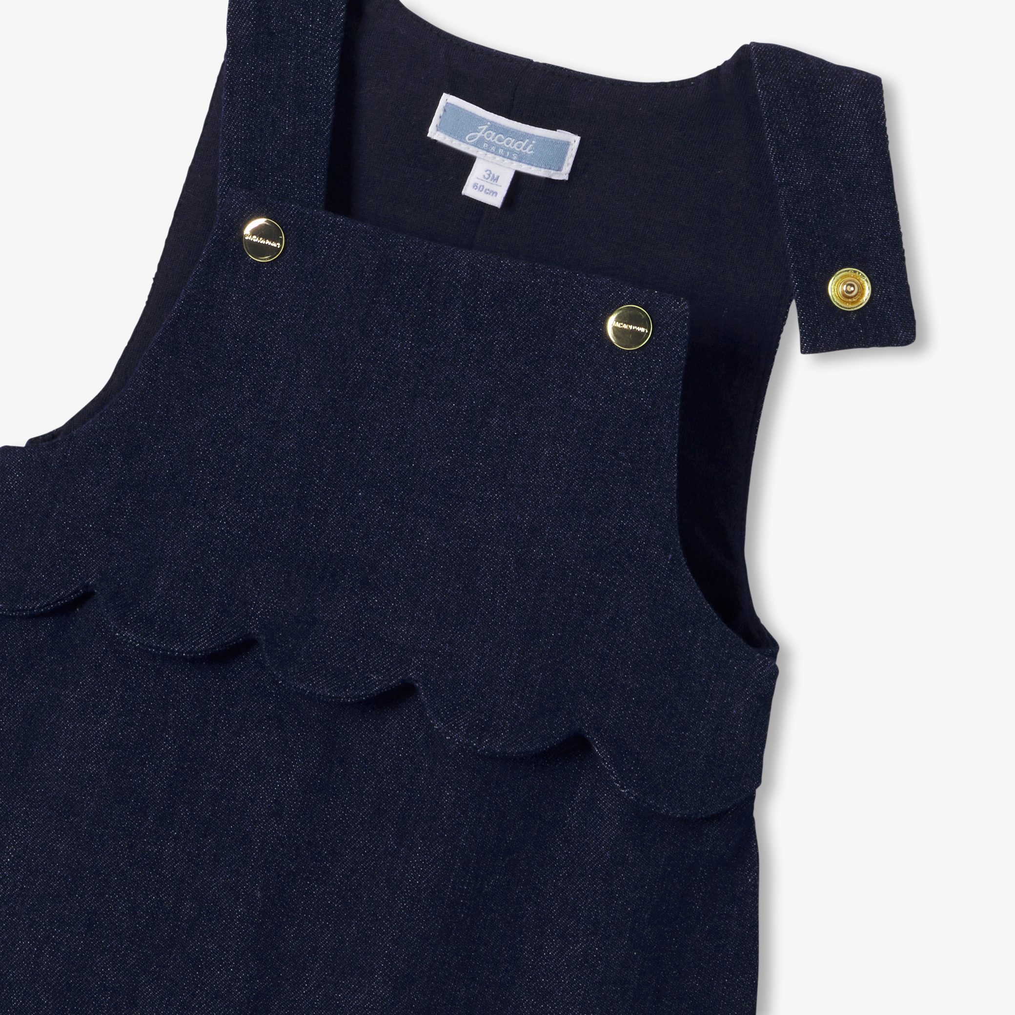 Baby girl dungarees in soft denim - Ocean - Image 4