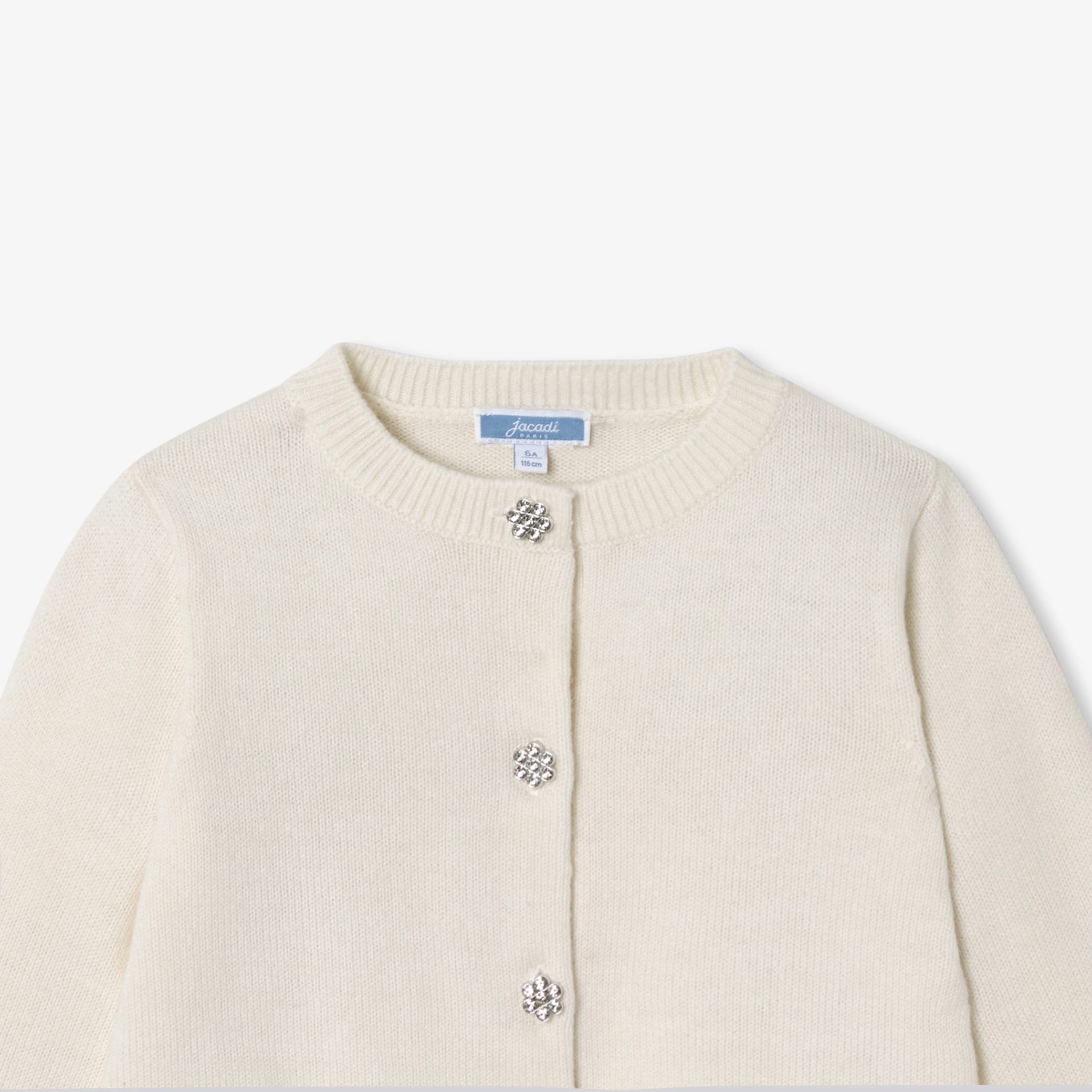 Girl knit cardigan- Zephira Cream - Image 3