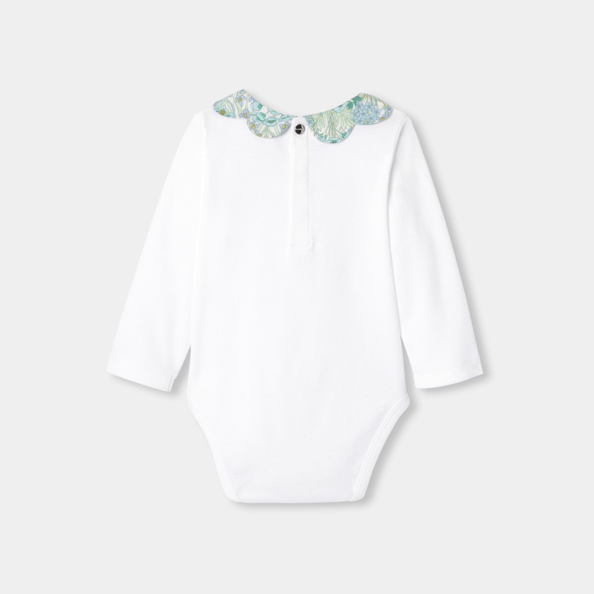 Baby girl bodysuit with Liberty fabric collar - Neo - Image 2