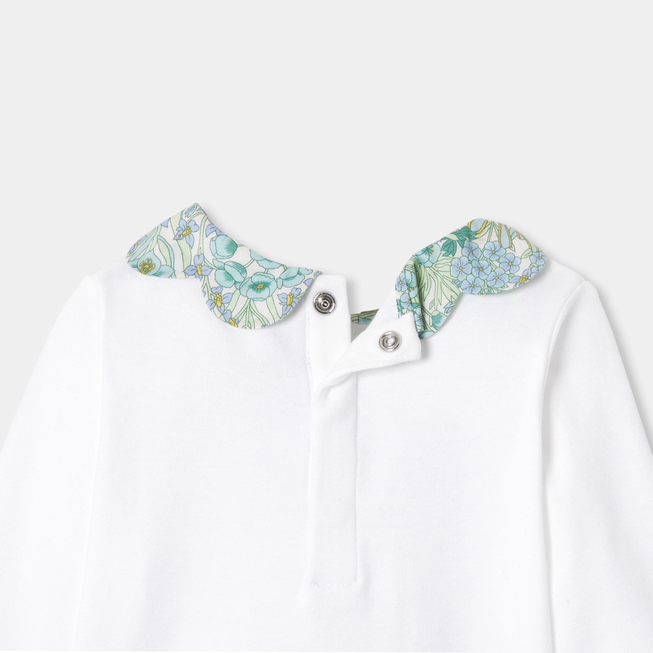 Baby girl bodysuit with Liberty fabric collar - Neo - Image 4