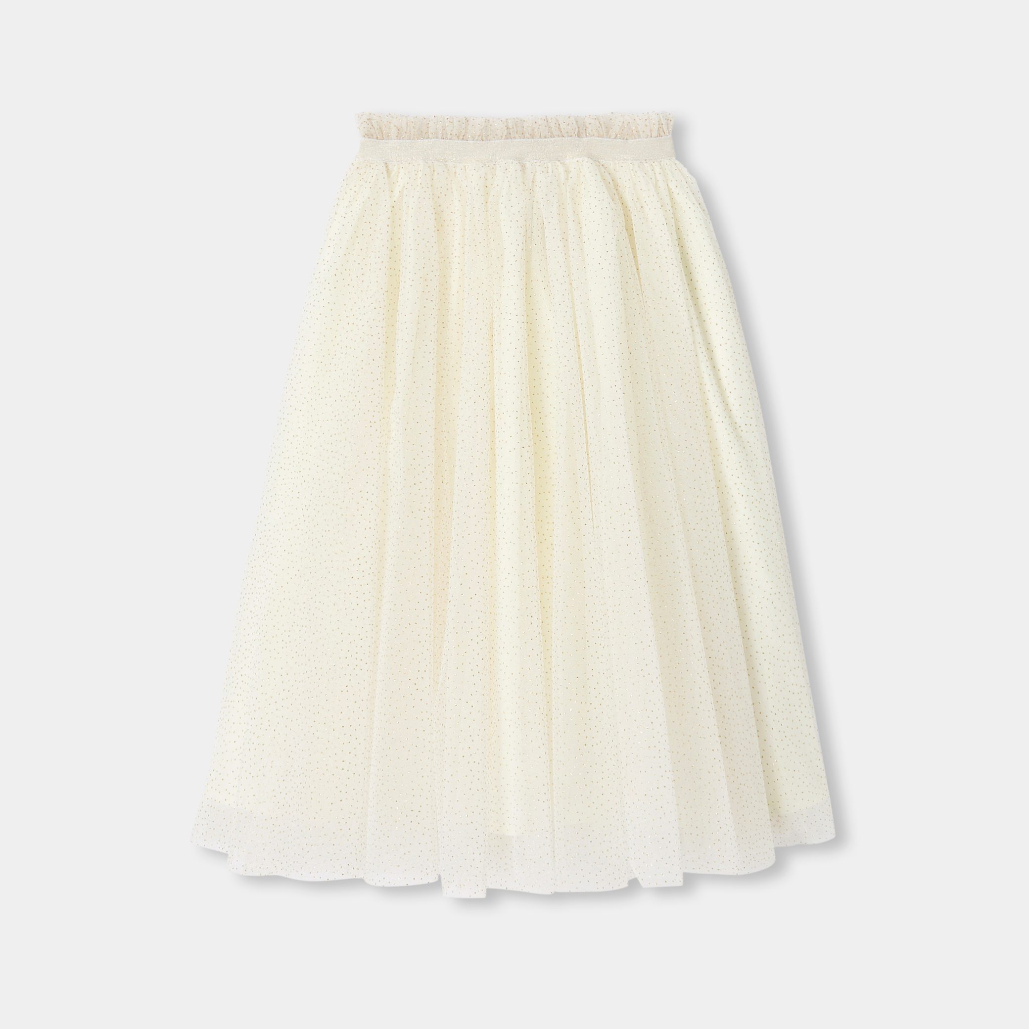 Girl tutu in sequined tulle- Pomponne -Cream - Image 2
