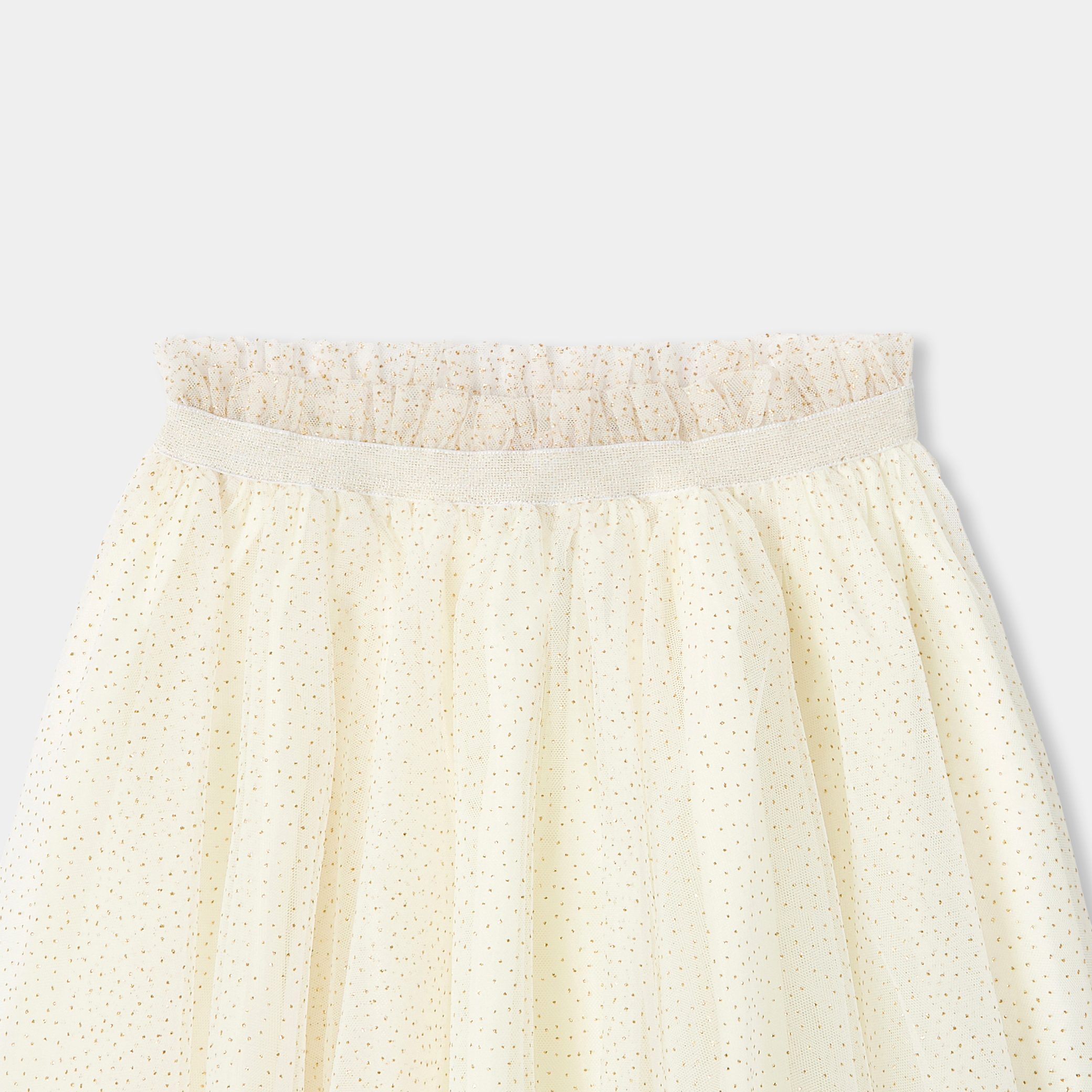 Girl tutu in sequined tulle- Pomponne -Cream - Image 3