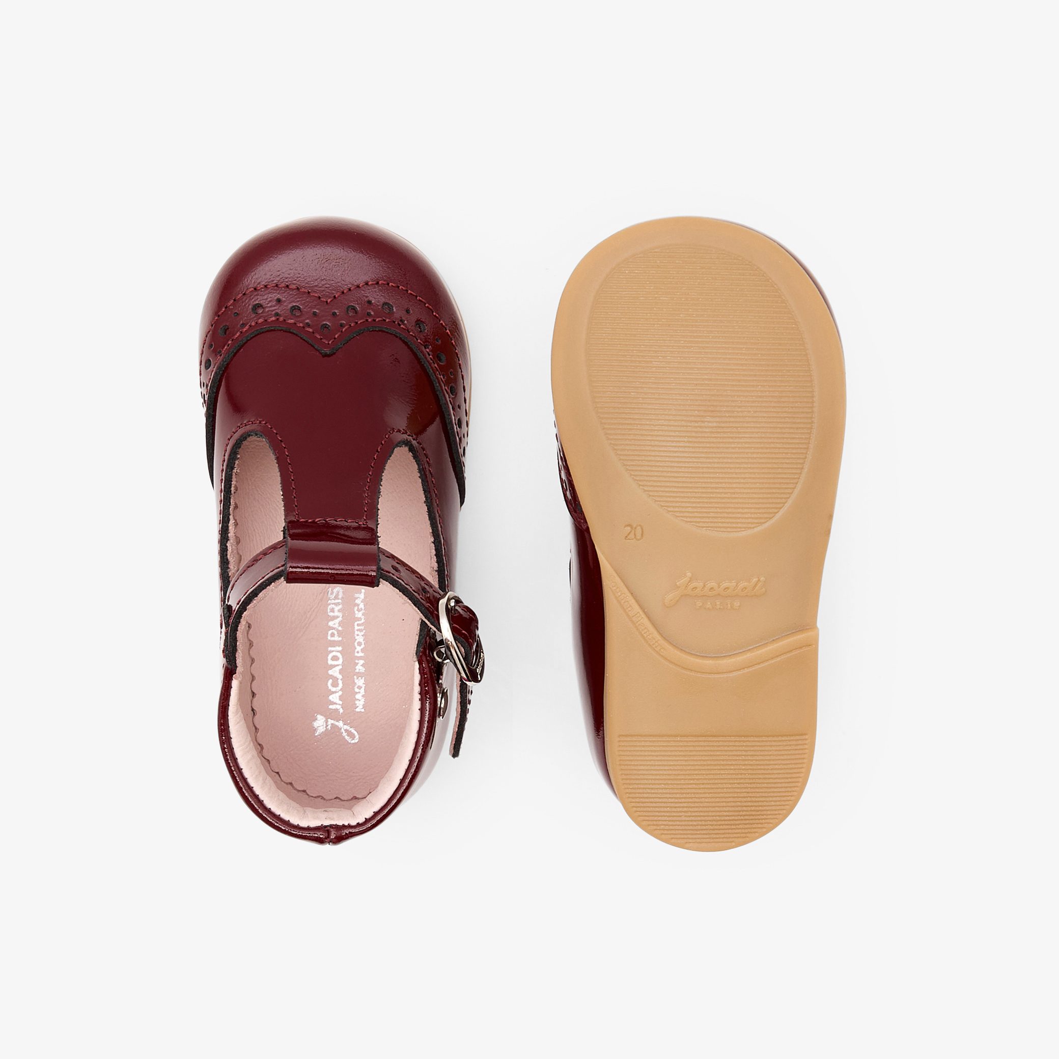 Baby girl first steps t-bars shoes- Adelie Bordeaux - Image 5